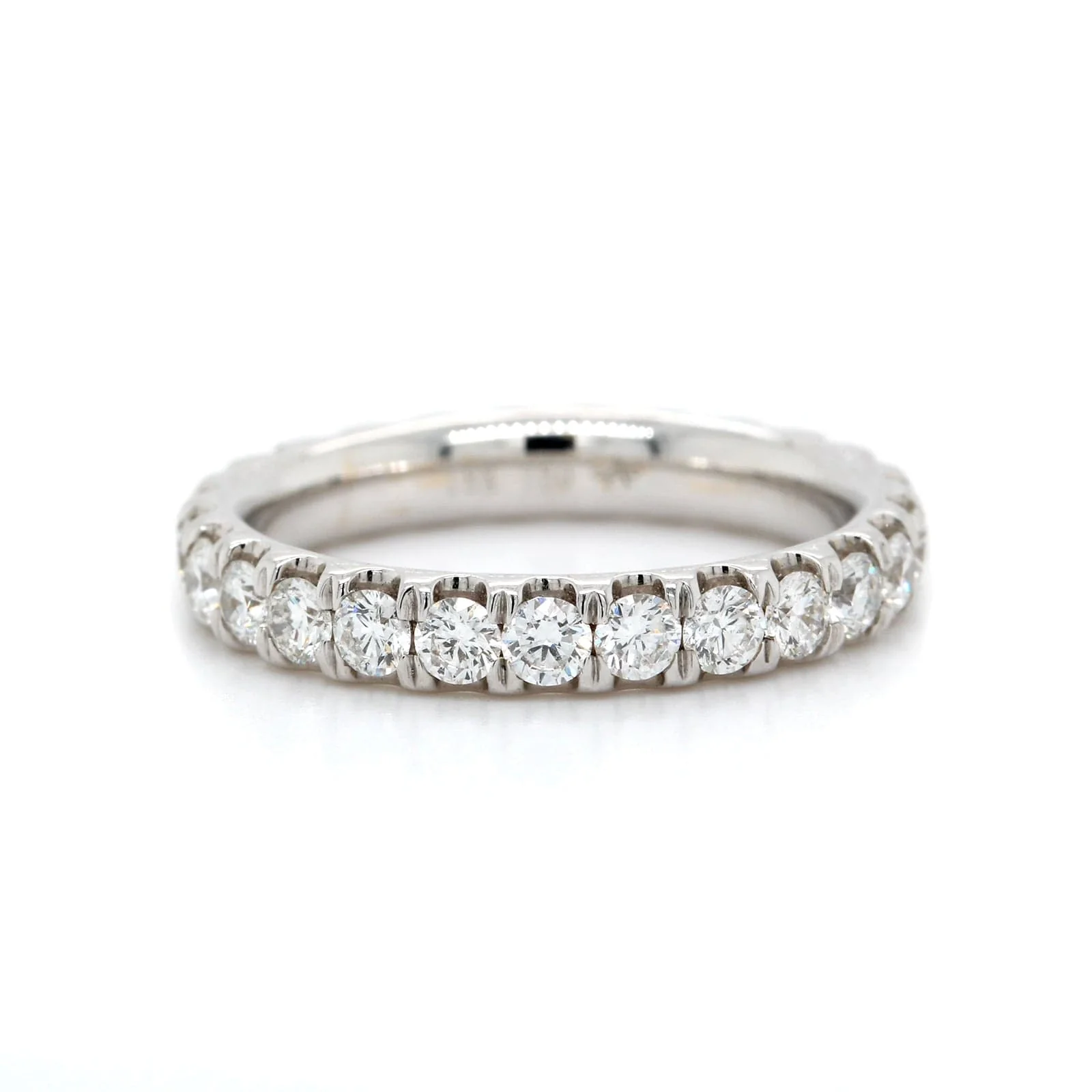 18K White Gold Diamond Shared Prong Eternity Band - Image 5
