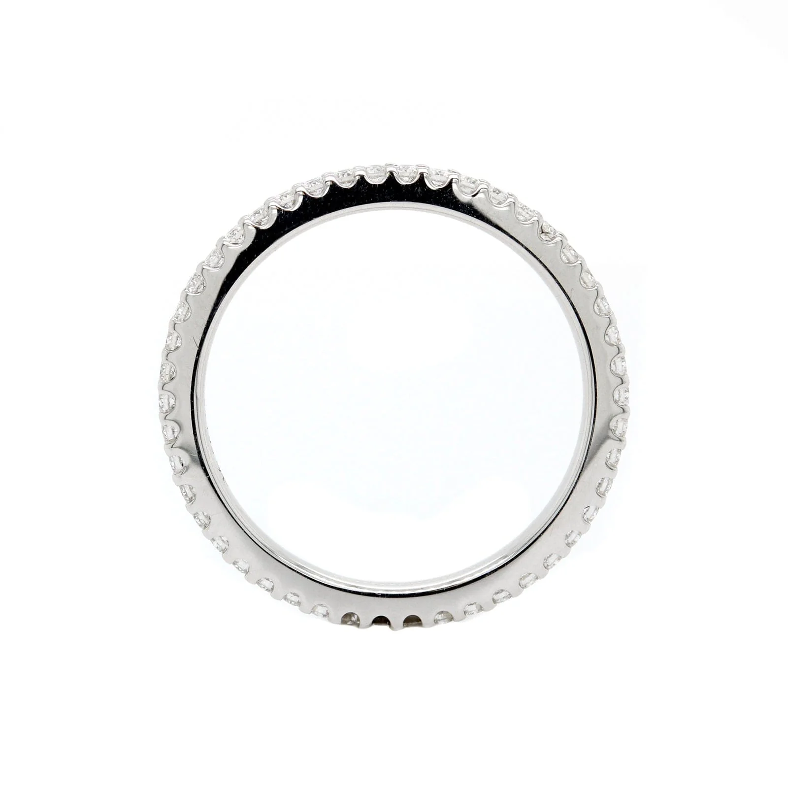 18K White Gold Diamond Shared Prong Eternity Band - Image 3