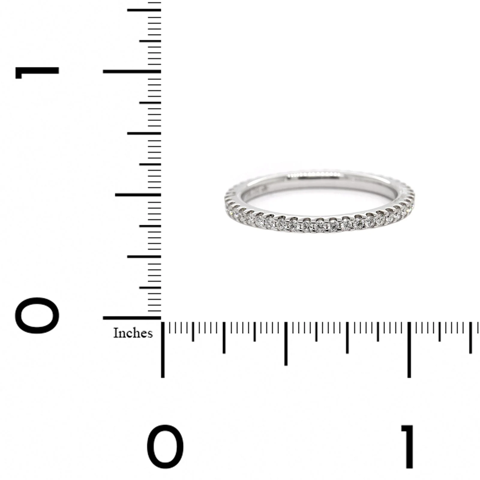 18K White Gold Diamond Shared Prong Eternity Band - Image 4