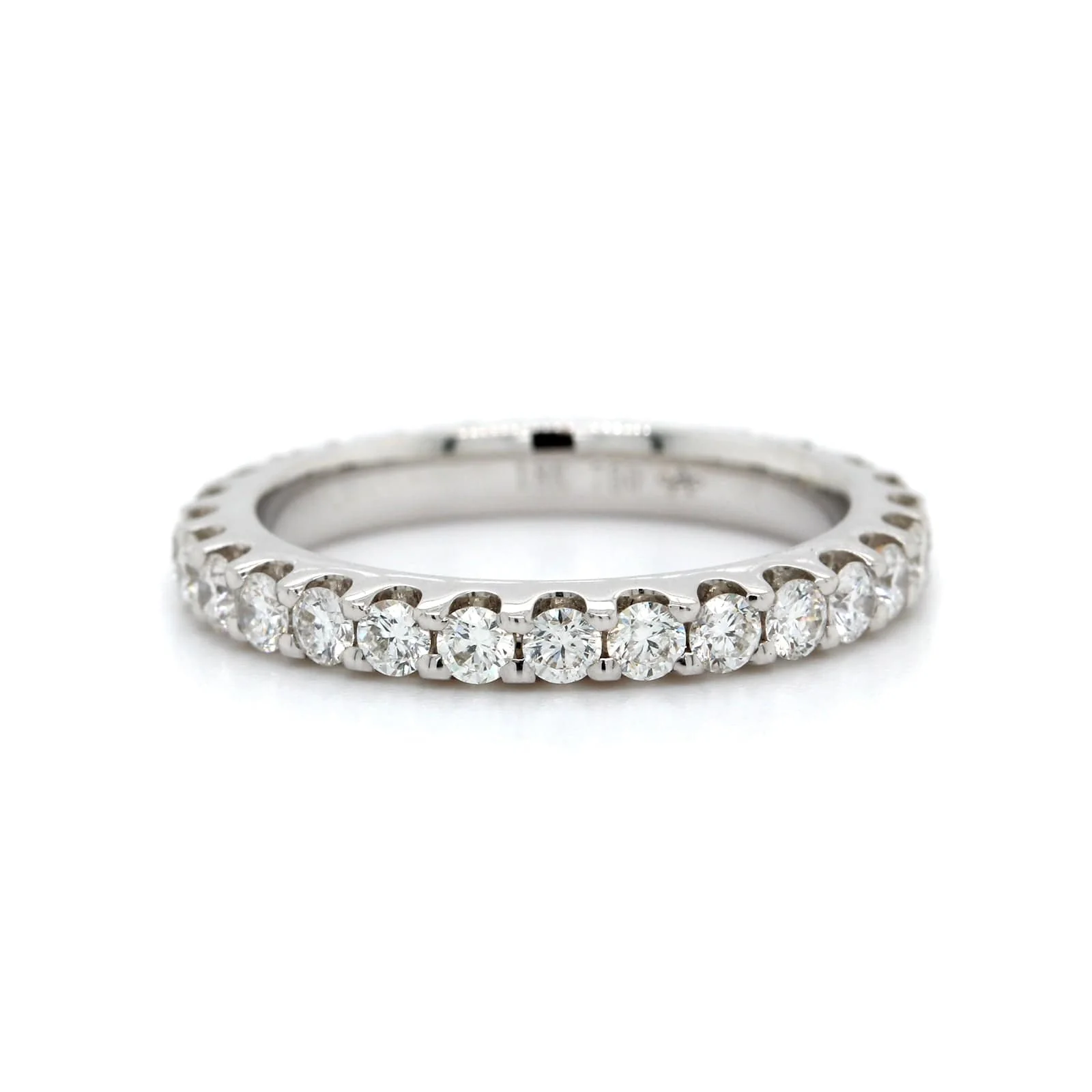 18K White Gold Diamond Shared Prong Eternity Band