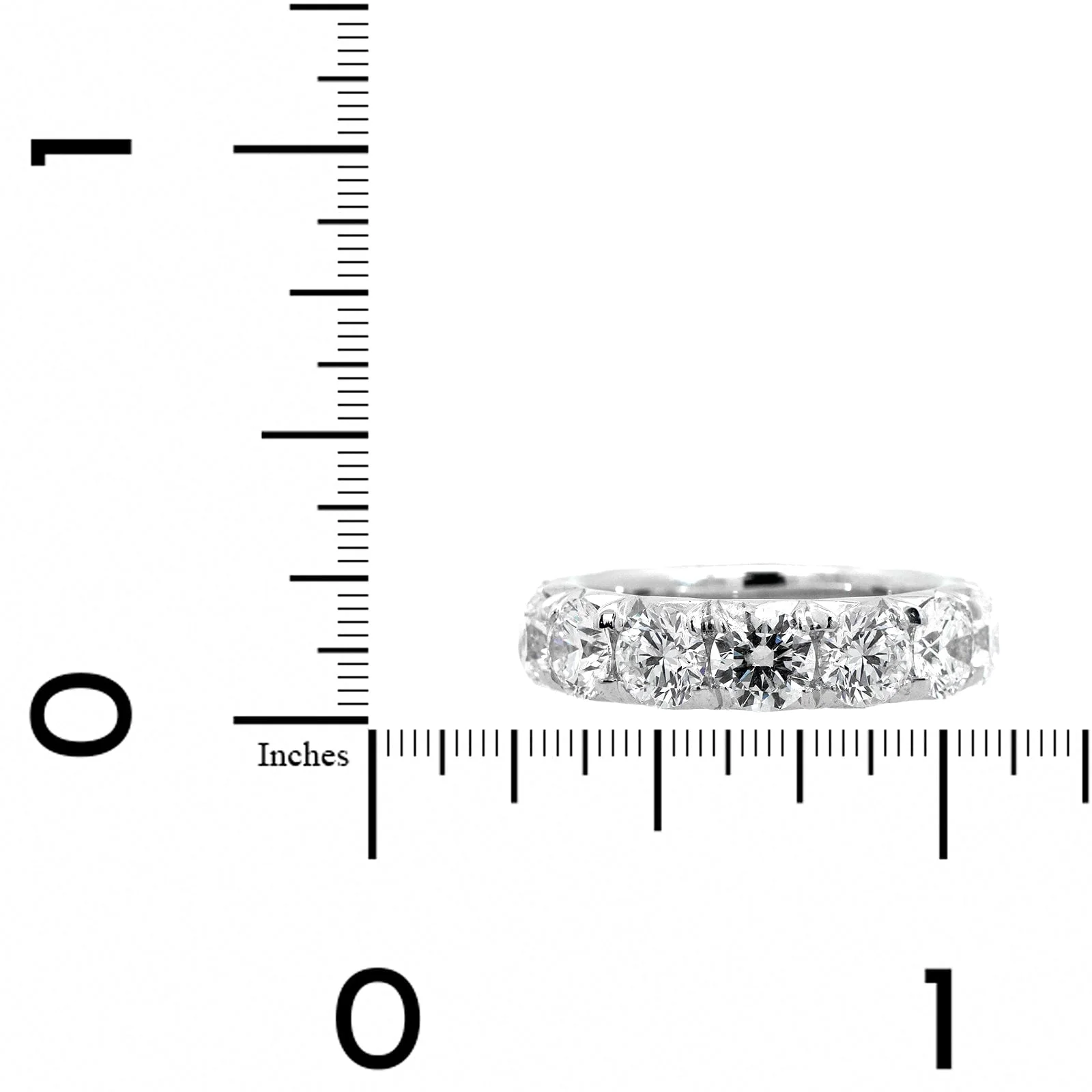 18K White Gold Round Diamond Eternity Band - Image 5