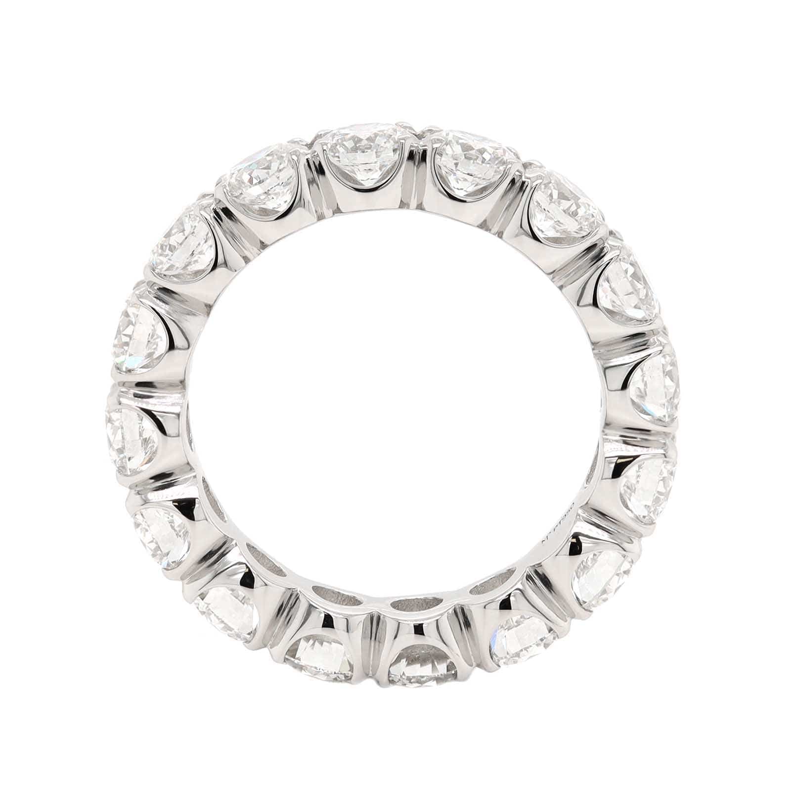 Platinum Shared Prong Round Diamond Band - Image 3