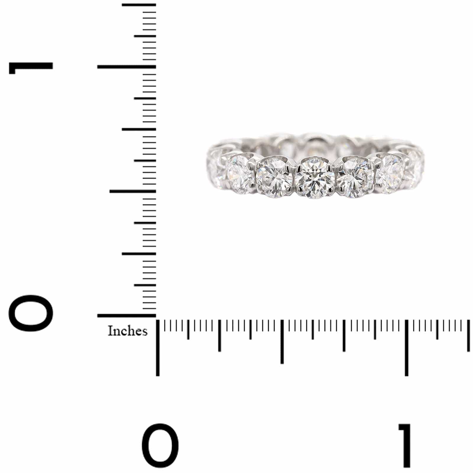 Platinum Shared Prong Round Diamond Band - Image 4