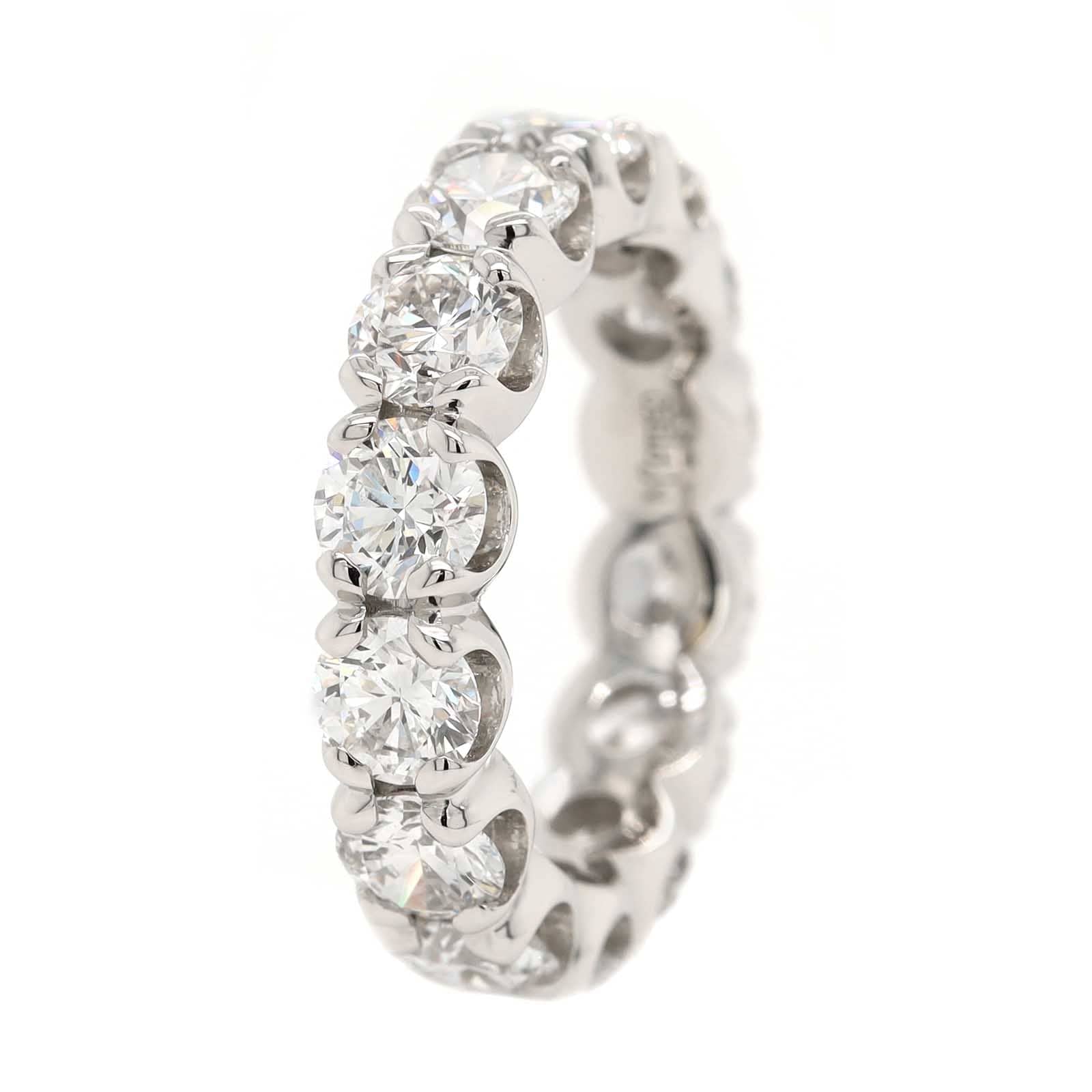 Platinum Shared Prong Round Diamond Band - Image 2