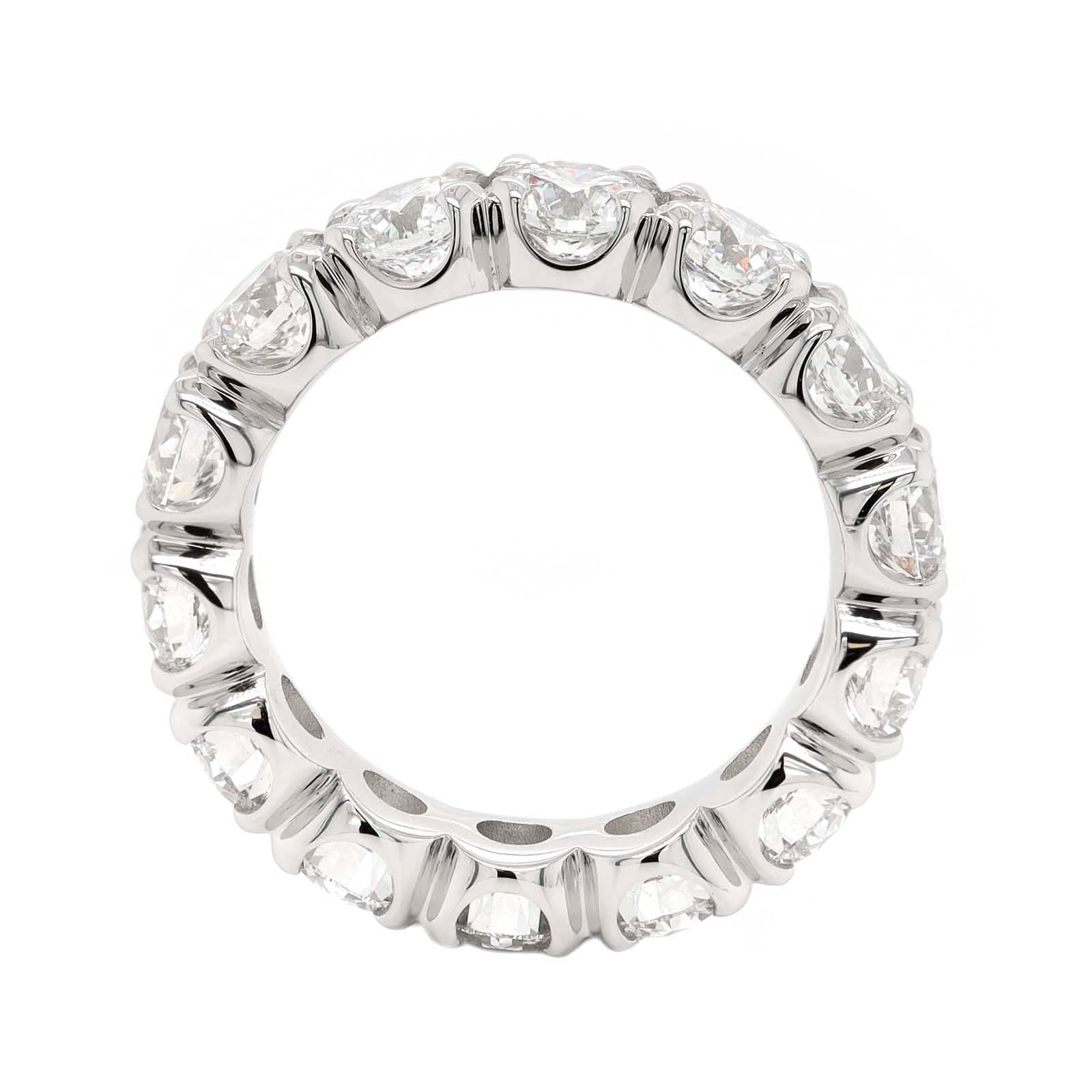 Platinum Shared Prong Round Diamond Band - Image 3