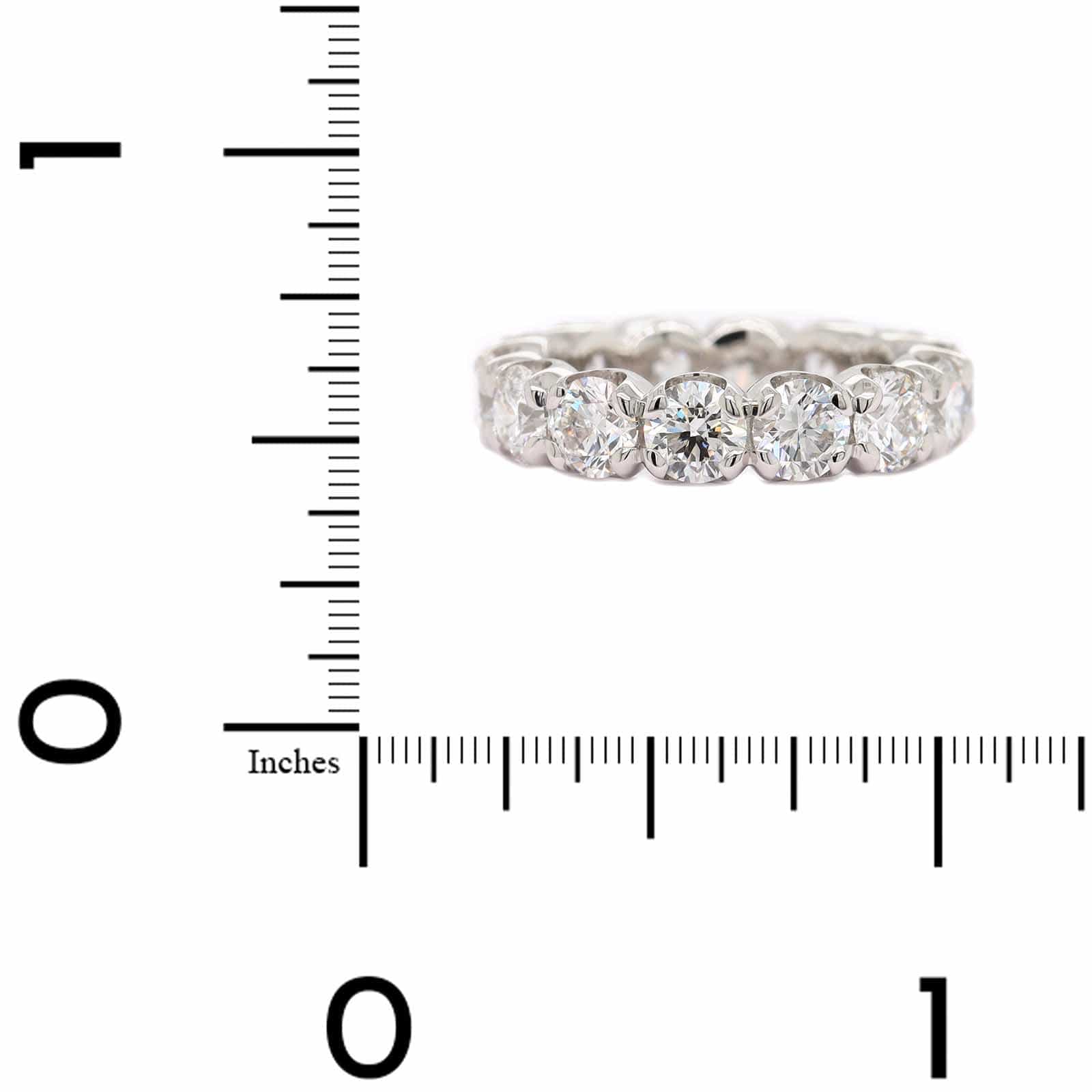 Platinum Shared Prong Round Diamond Band - Image 4