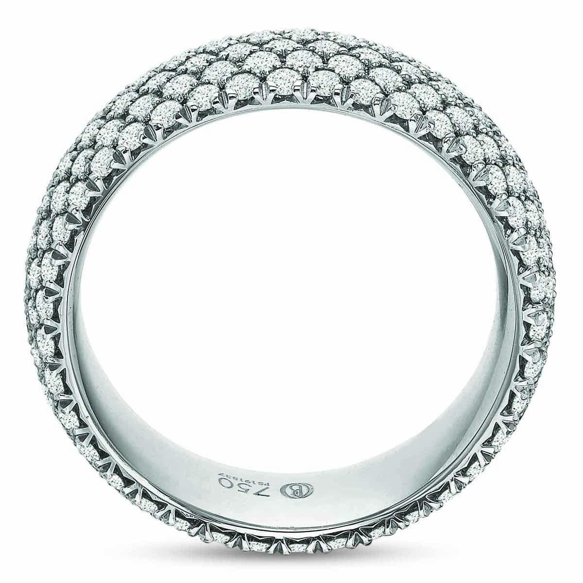 18K White Gold 5 Row Pave Diamond Eternity Band - Image 3