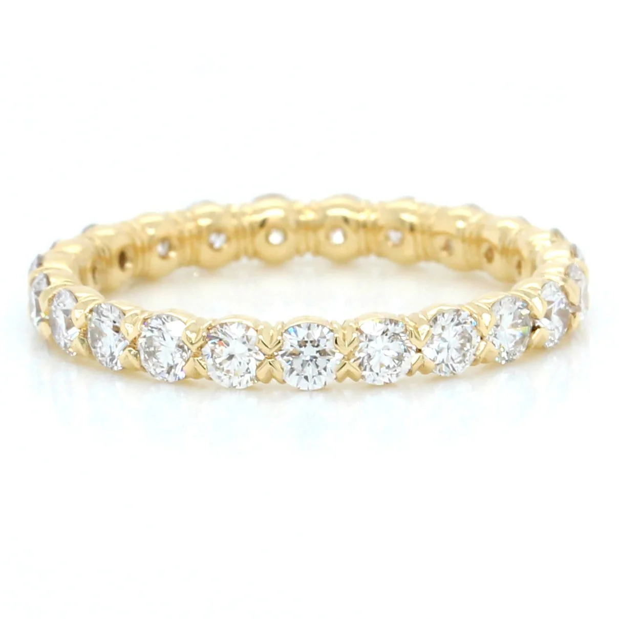 18K Yellow Gold Flush Fit Silk Prong Band