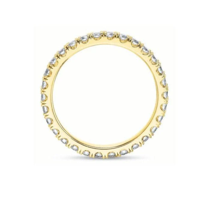 18K Yellow Gold Shared Prong Diamond Eternity Band - Image 3