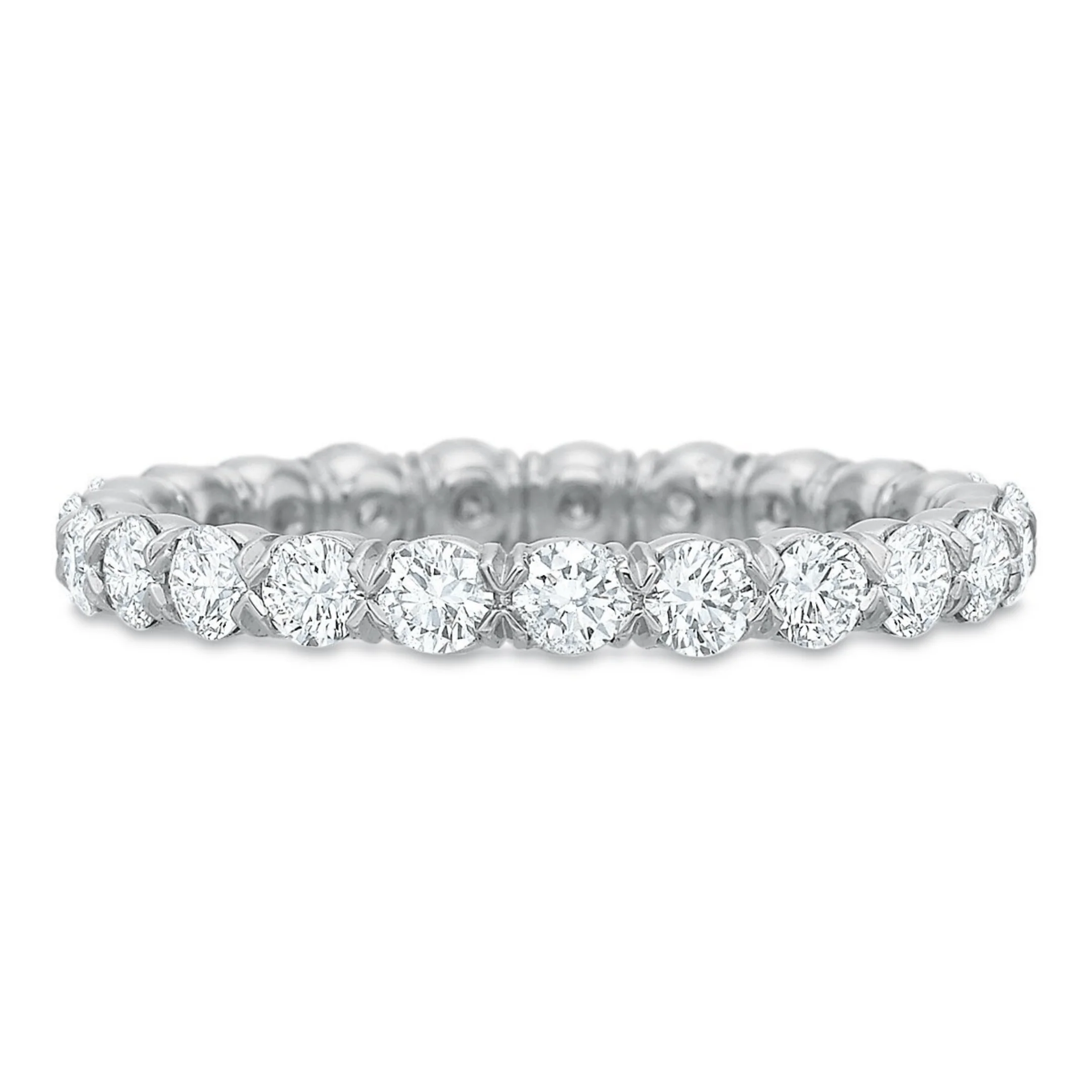 18K White Gold Flush Fit Silk Prong Diamond Band
