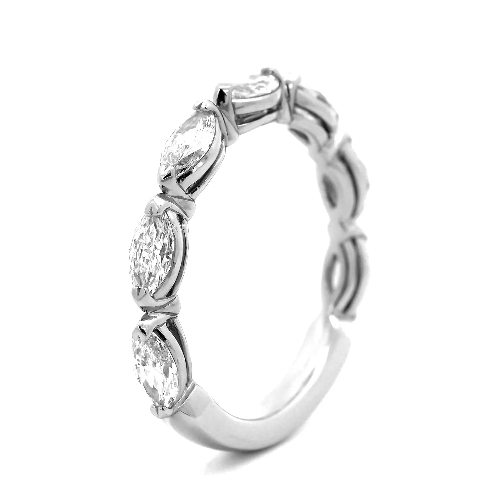 Platinum Marquise Cut Diamond Grand Aire Petite Band - Image 2