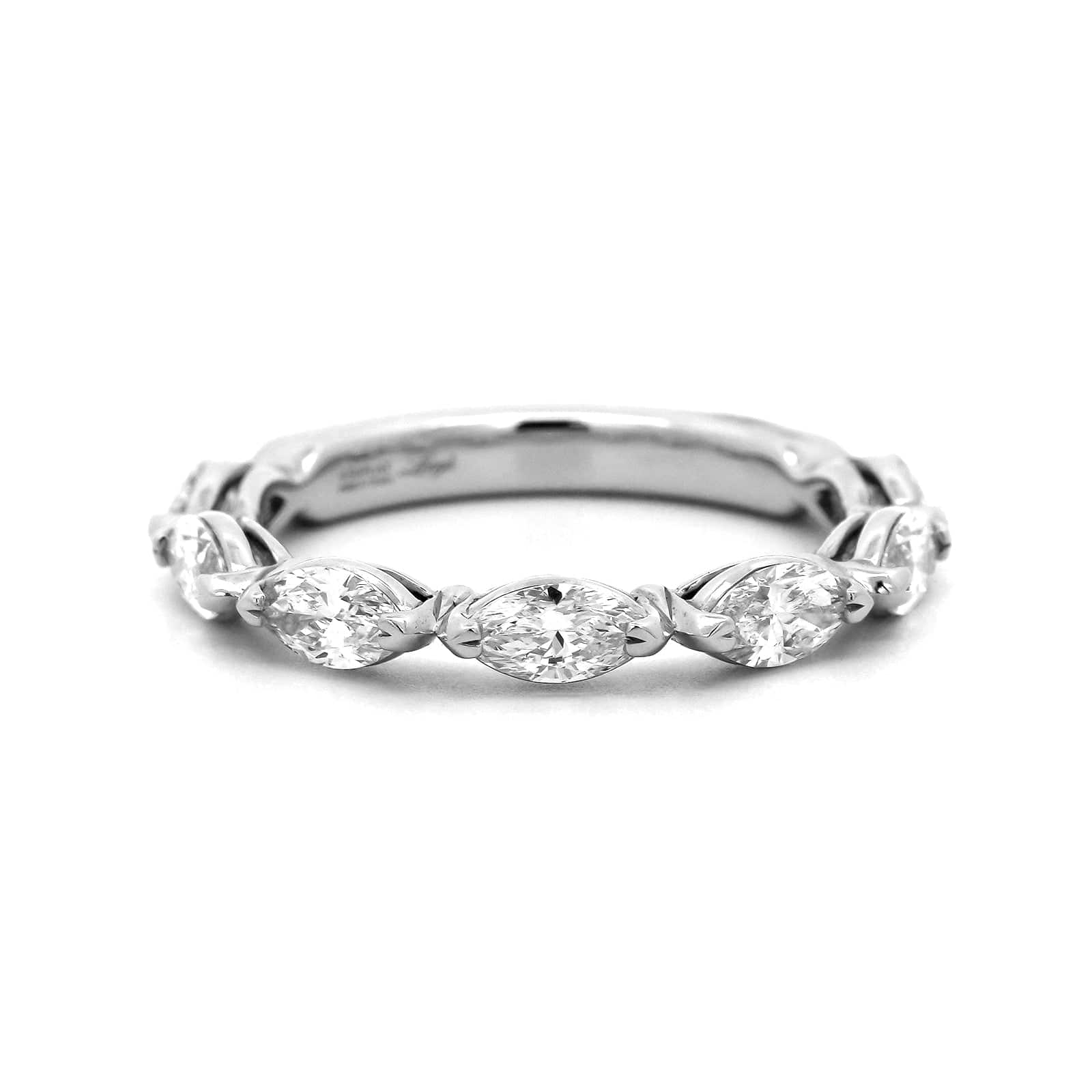 Platinum Marquise Cut Diamond Grand Aire Petite Band - Image 5