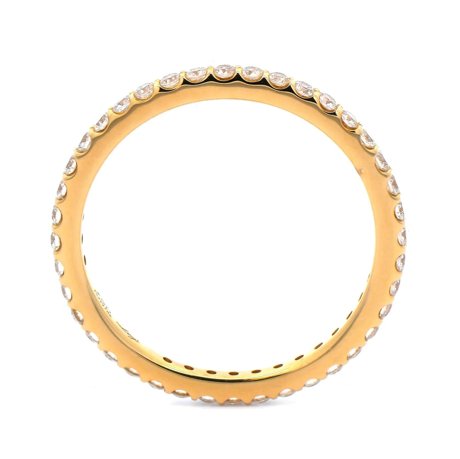 18K Yellow Gold Modern Aire Shared Prong Diamond Eternity Band - Image 3