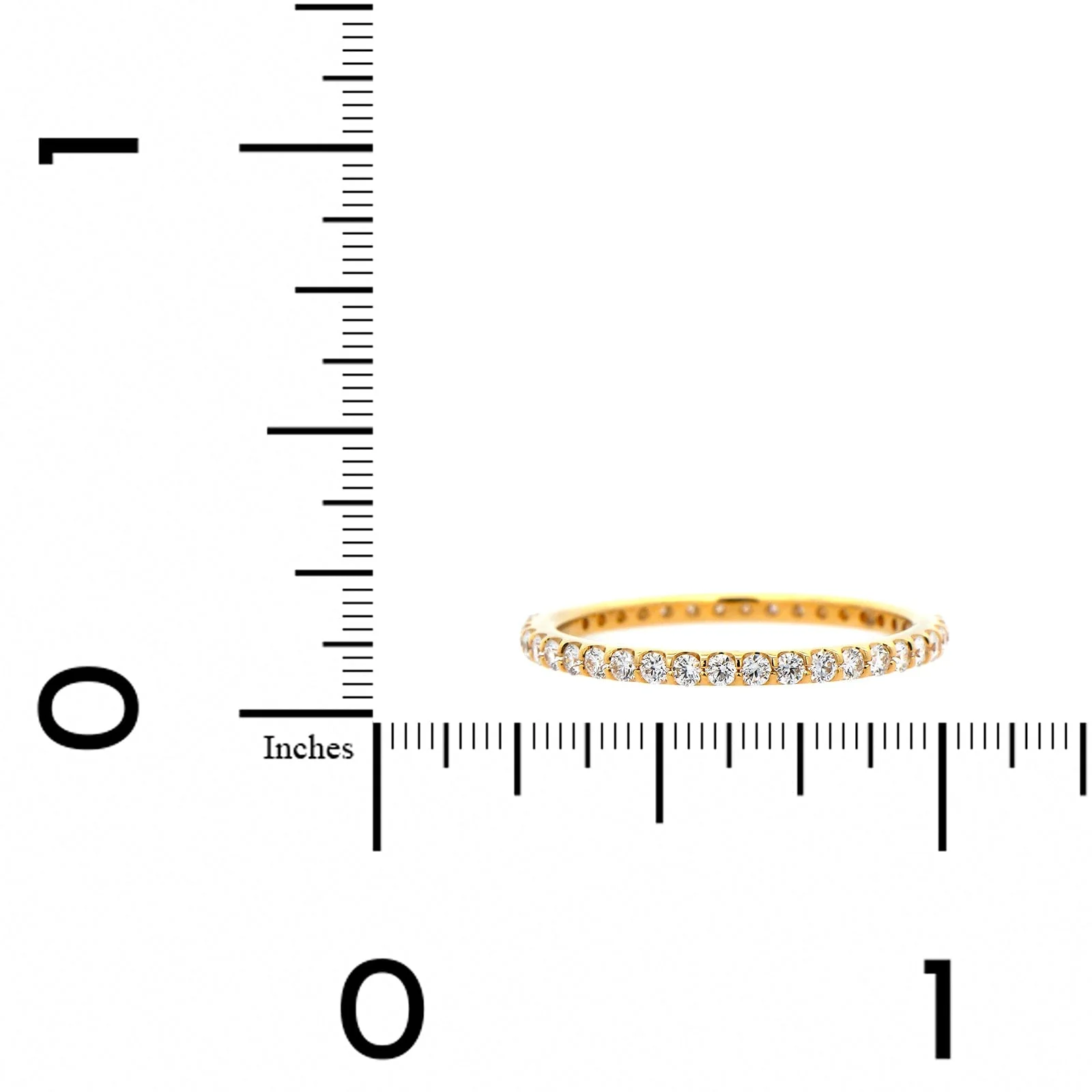 18K Yellow Gold Modern Aire Shared Prong Diamond Eternity Band - Image 4