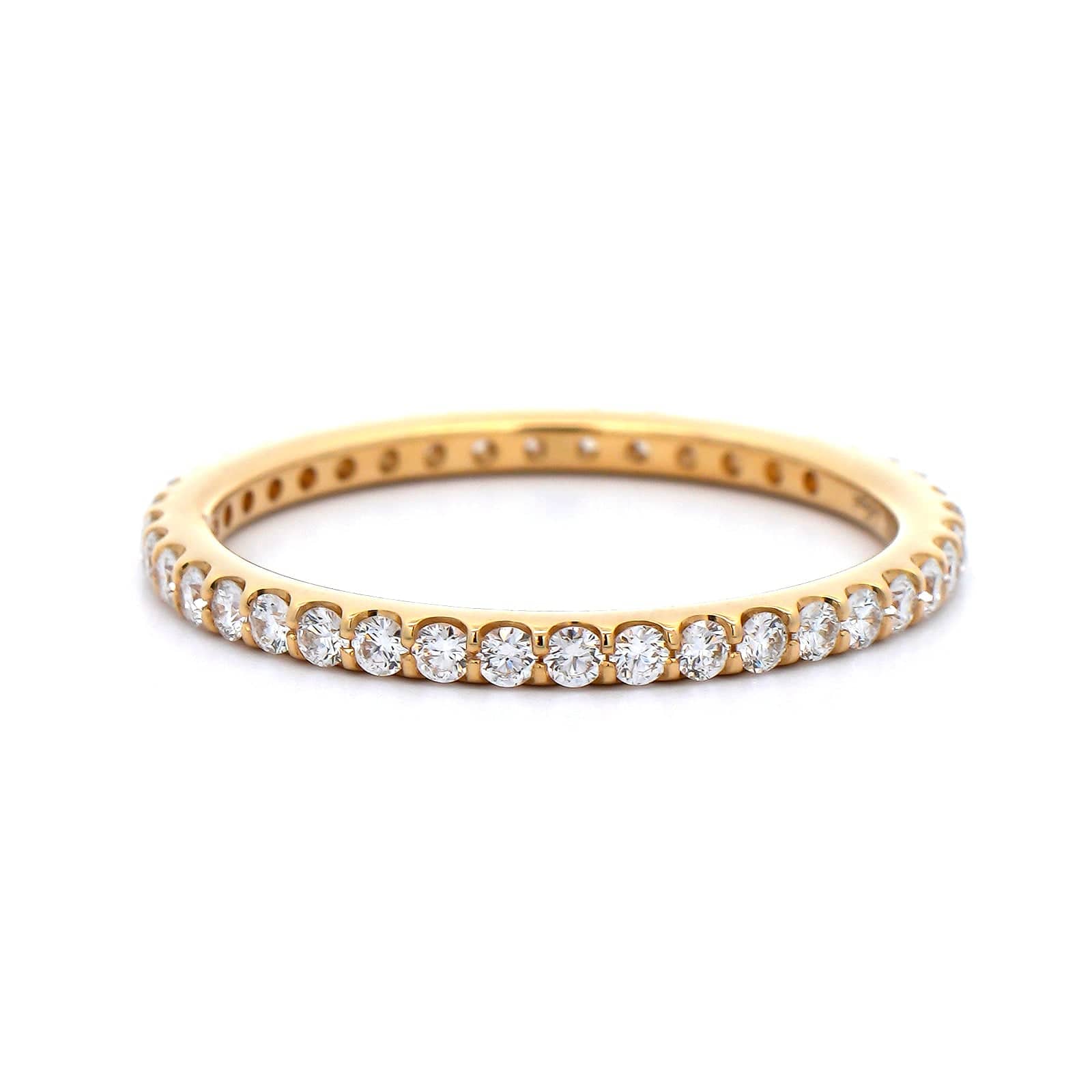 18K Yellow Gold Modern Aire Shared Prong Diamond Eternity Band - Image 5