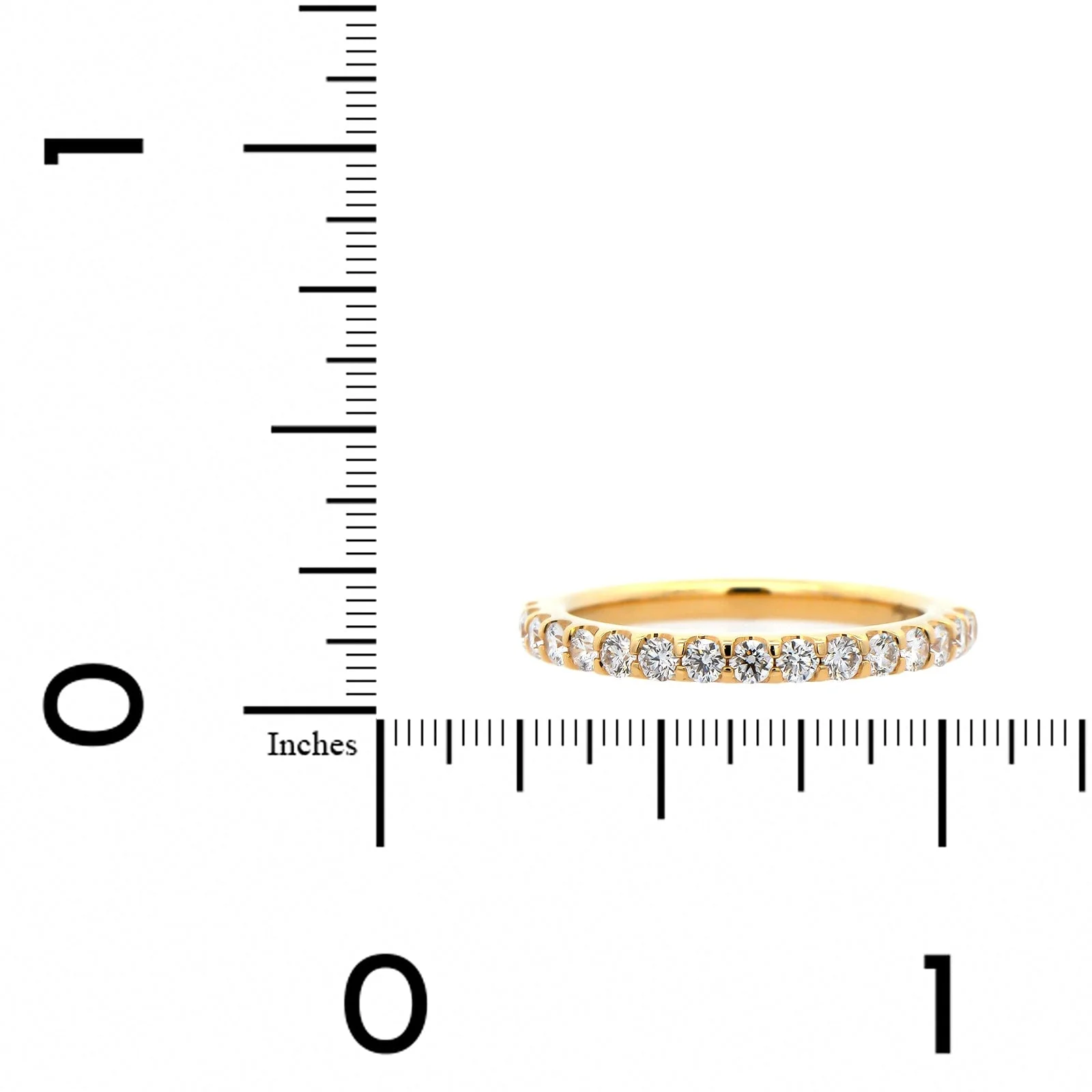 18K Yellow Gold Modern Aire Shared Prong 1CTW Diamond Eternity Band - Image 4