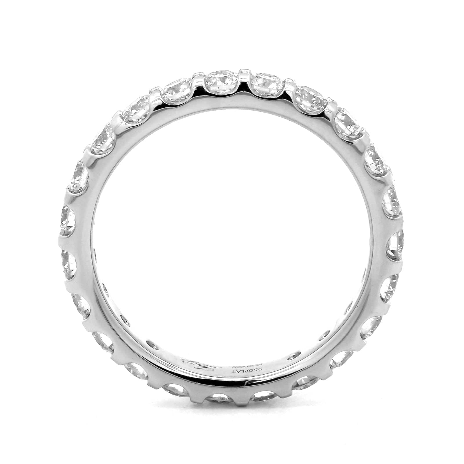 Platinum Modern Aire Shared Prong 1CTW Diamond Eternity Band - Image 3