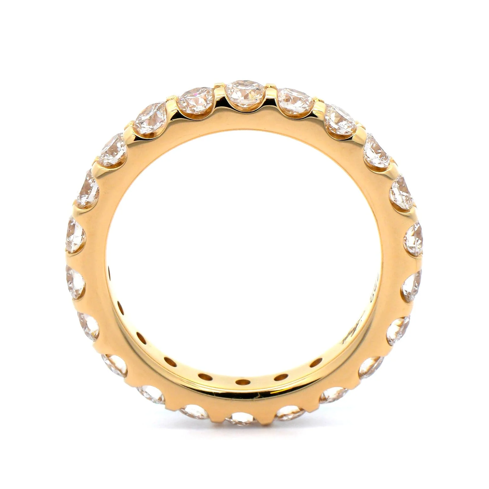 18K Yellow Gold Modern Aire Shared Prong 2CTW Diamond Eternity Band - Image 3