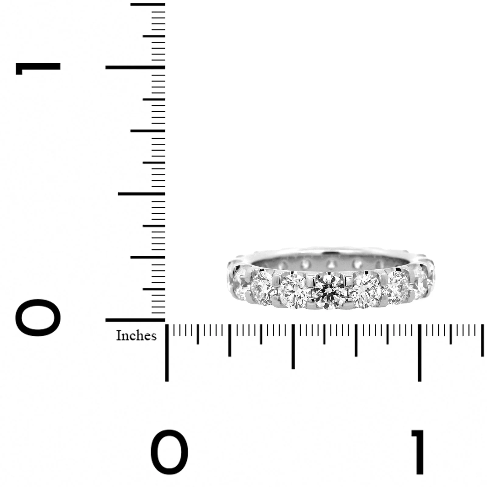Platinum Modern Aire Shared Prong 3CTW Diamond Eternity Band - Image 4