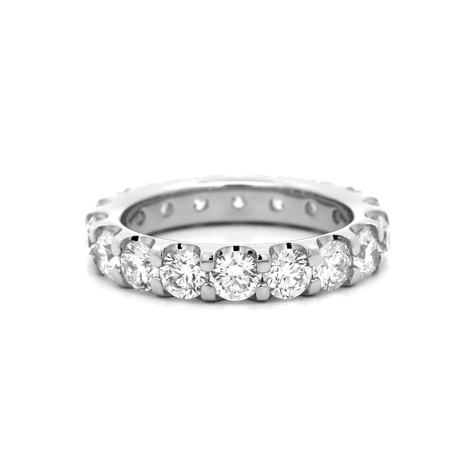 Platinum Modern Aire Shared Prong 3CTW Diamond Eternity Band - Image 5