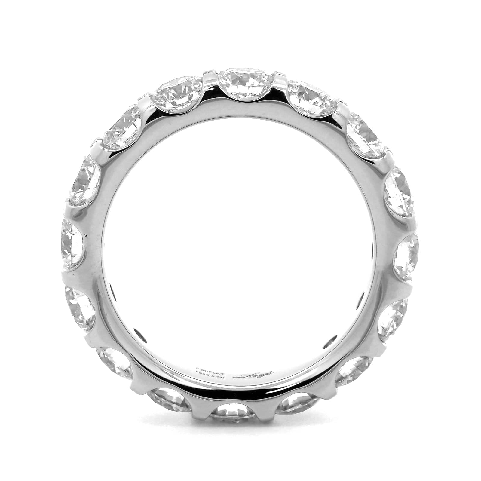 Platinum Modern Aire Shared Prong 4CTW Diamond Eternity Band - Image 3