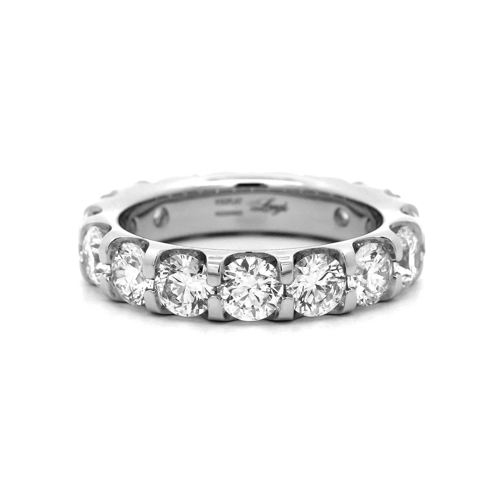 Platinum Modern Aire Shared Prong 4CTW Diamond Eternity Band - Image 5