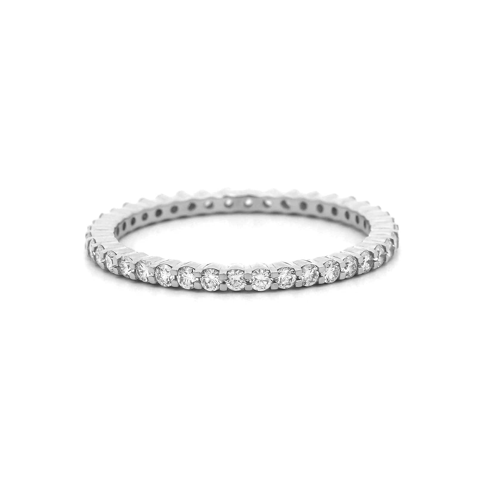 Platinum Classic Shared Prong Diamond Eternity Band