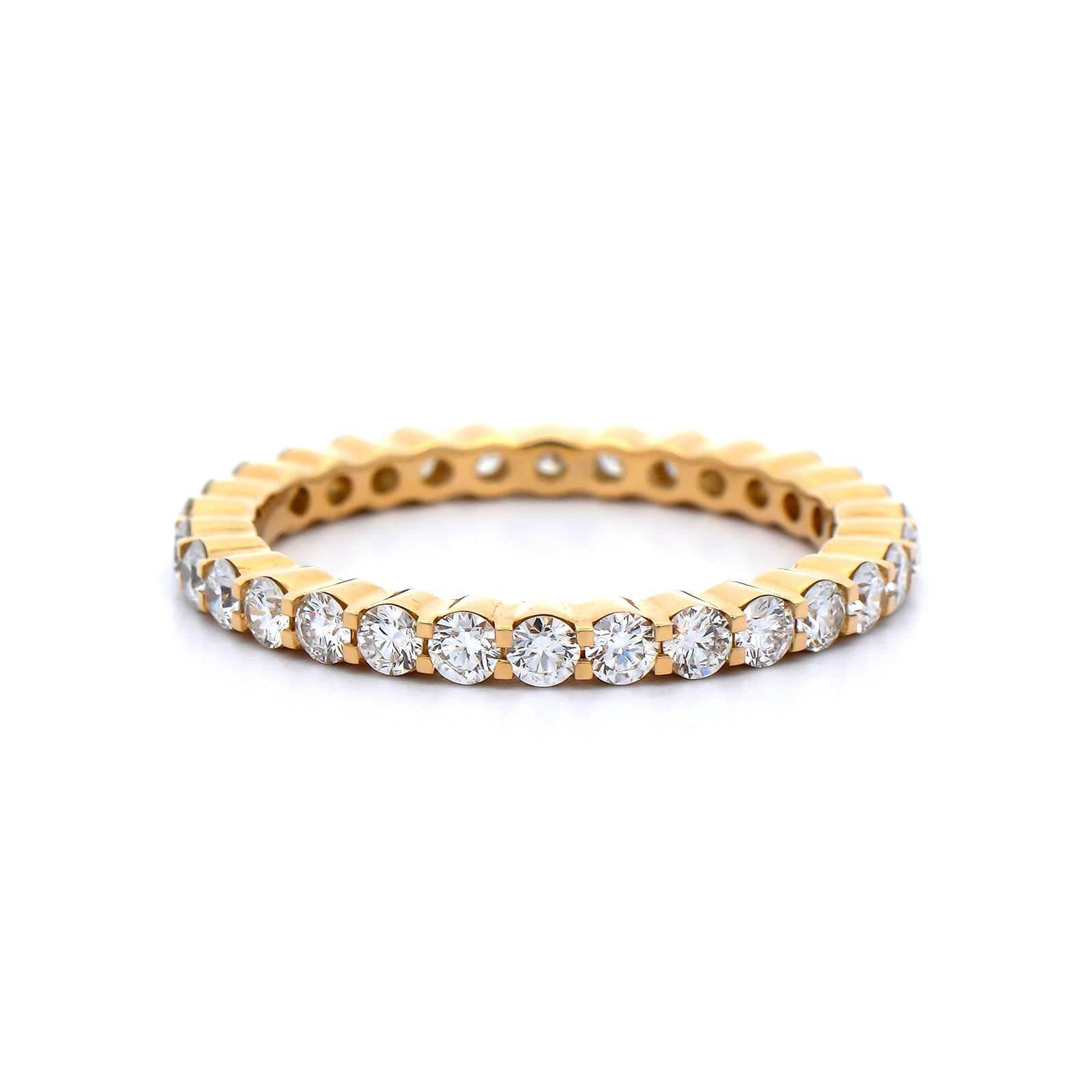 18K Yellow Gold Classic Shared Prong 1CTW Diamond Eternity Band