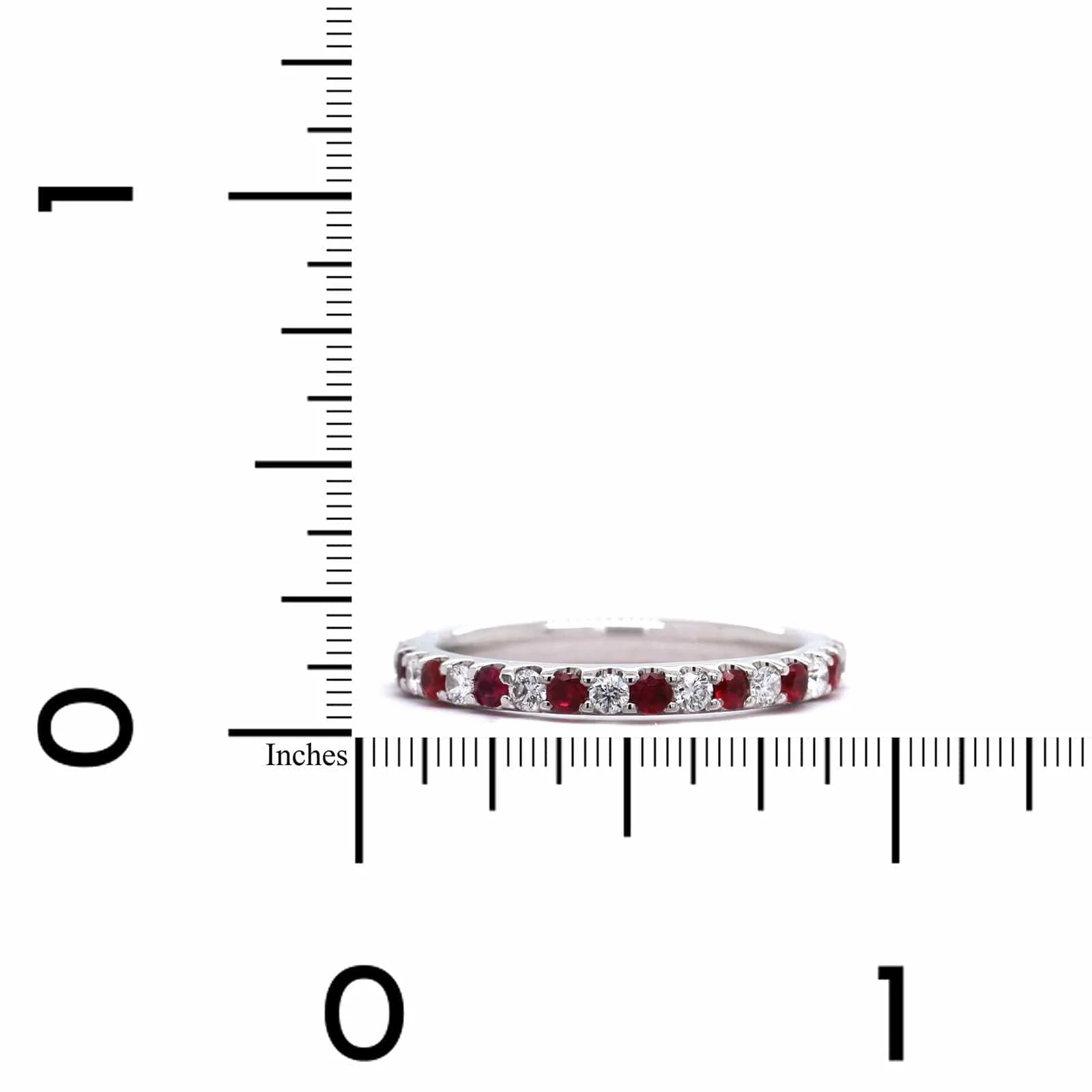 Platinum Prong Set Ruby and Diamond Eternity Band - Image 3