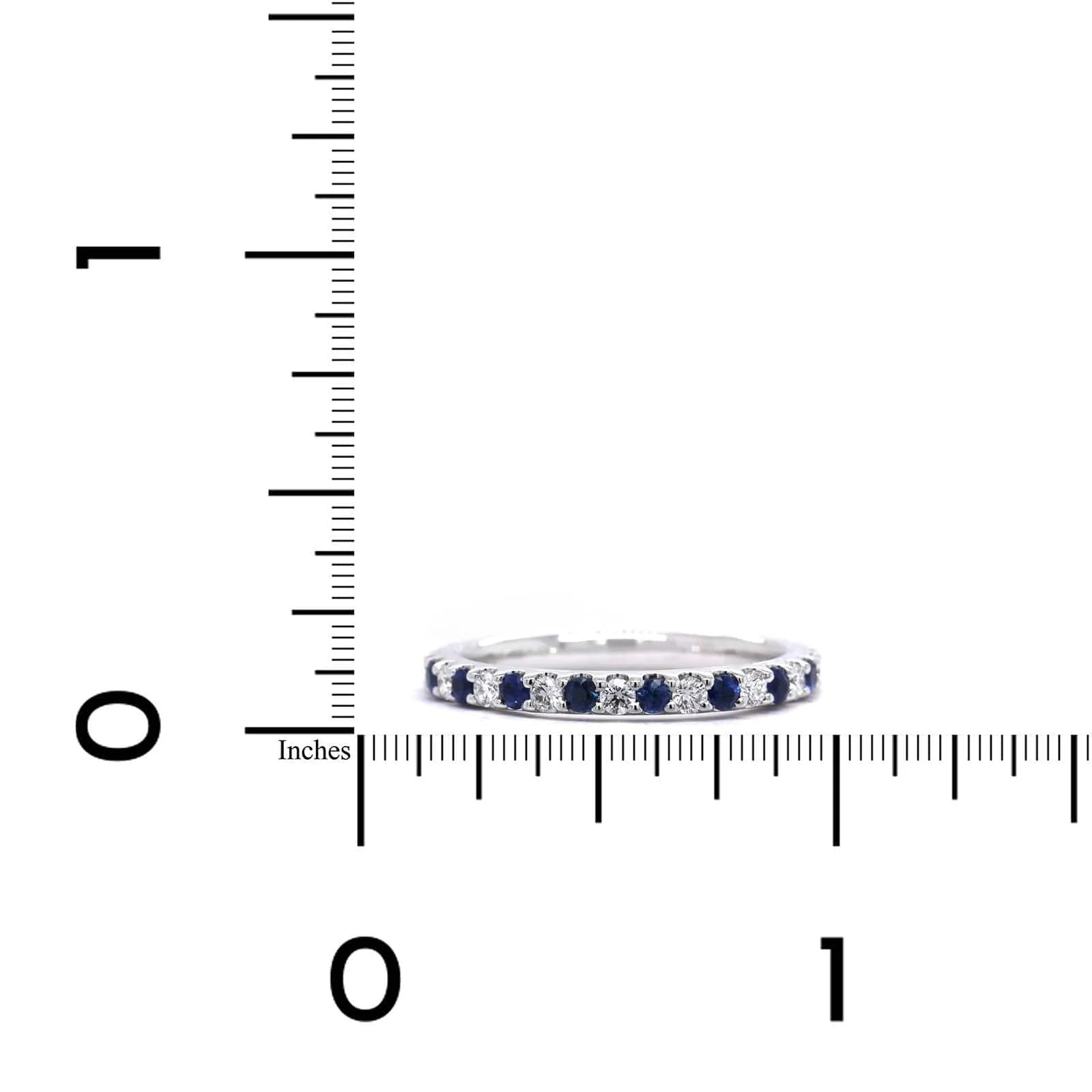 Platinum Prong Set Sapphire and Diamond Band - Image 3