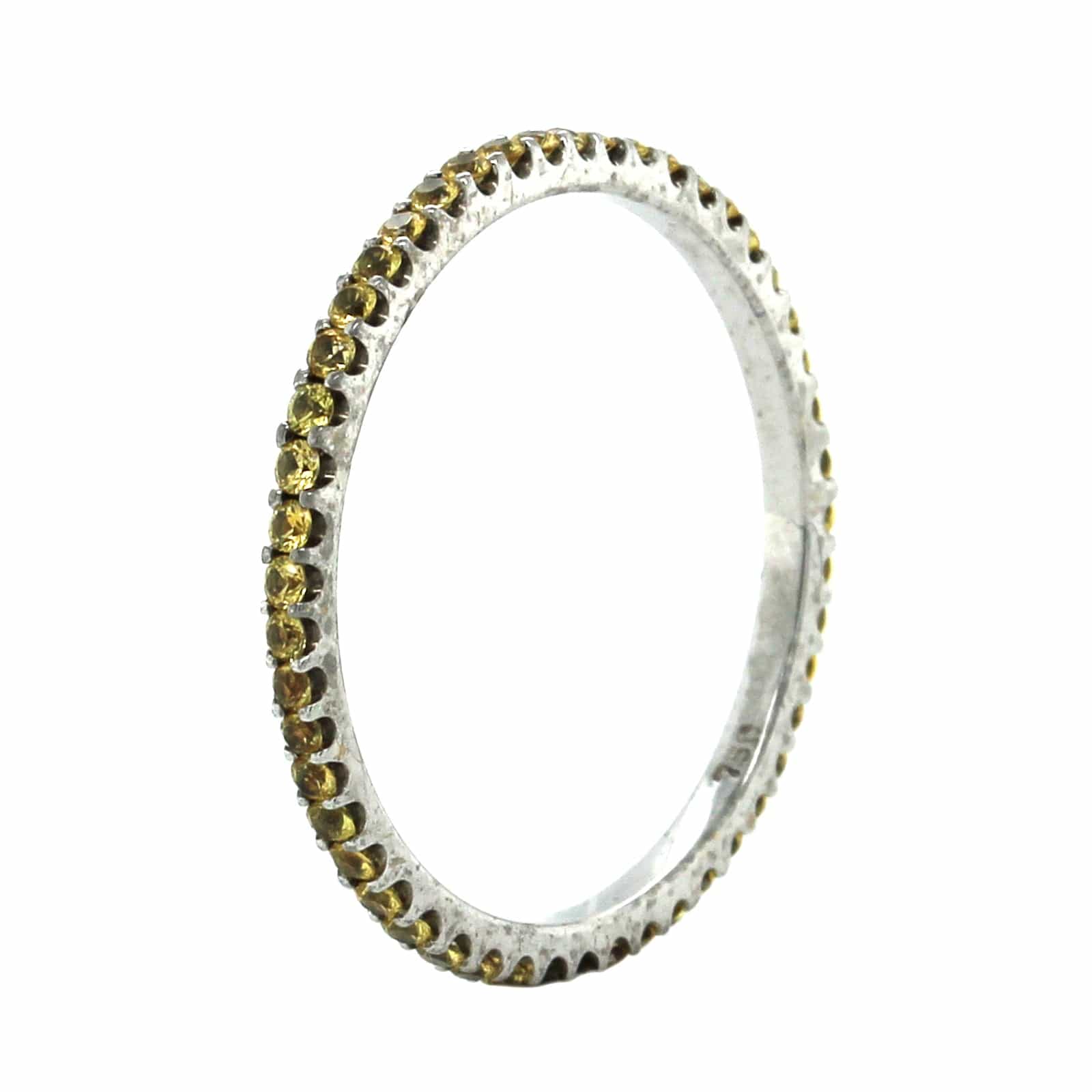 18K White Gold Yellow Sapphire Eternity Band - Image 2