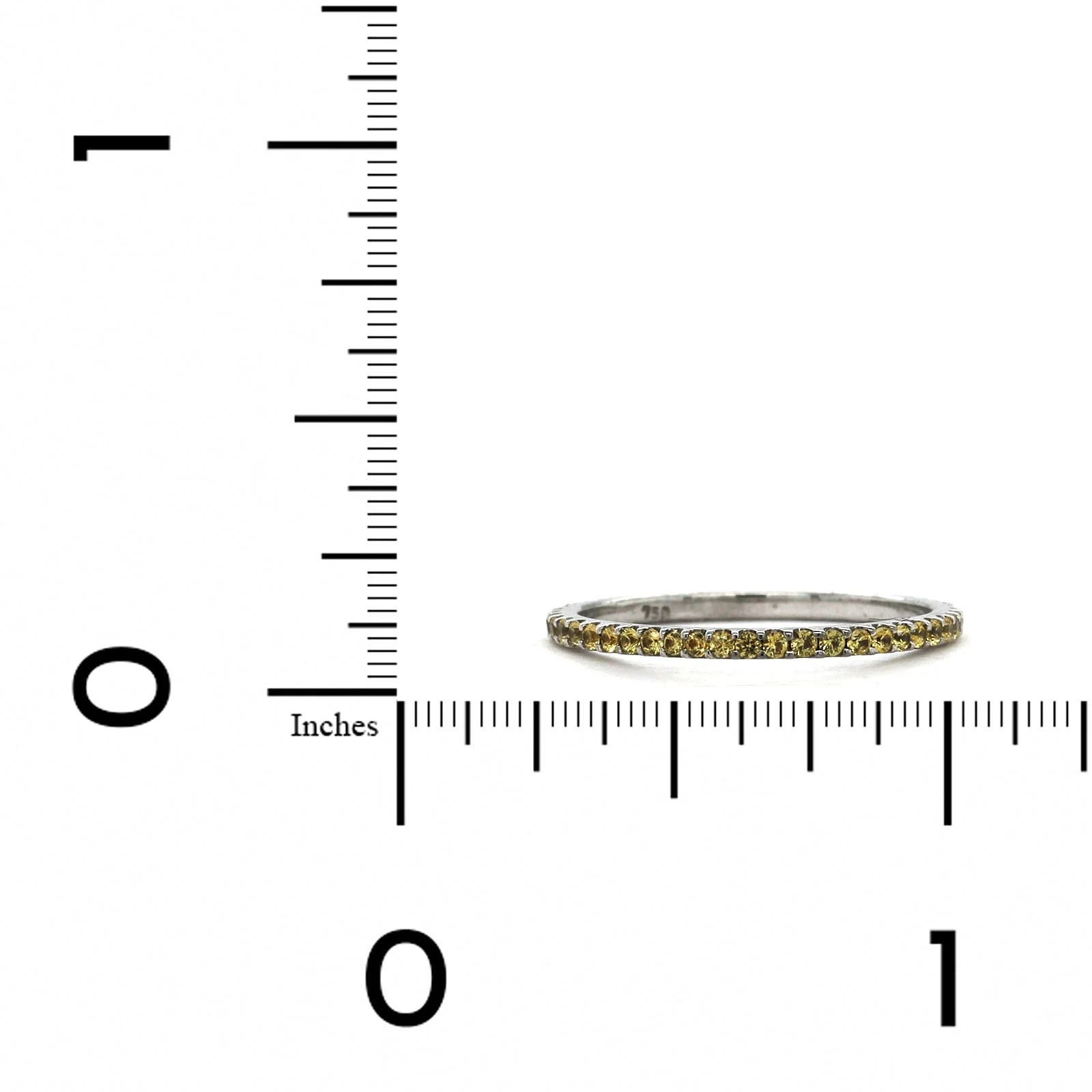 18K White Gold Yellow Sapphire Eternity Band - Image 3