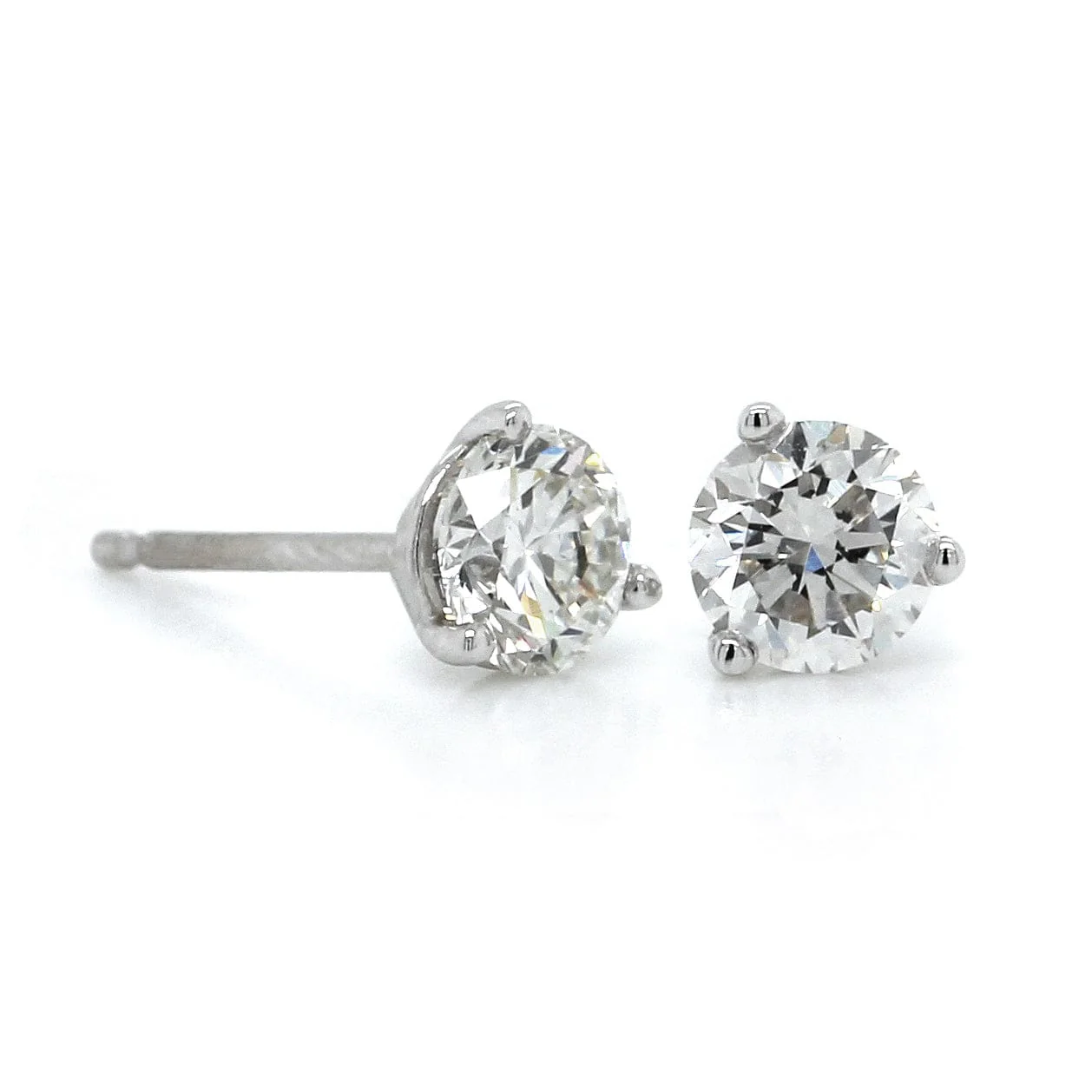 14K White Gold 3/4CTW Diamond Stud Earrings