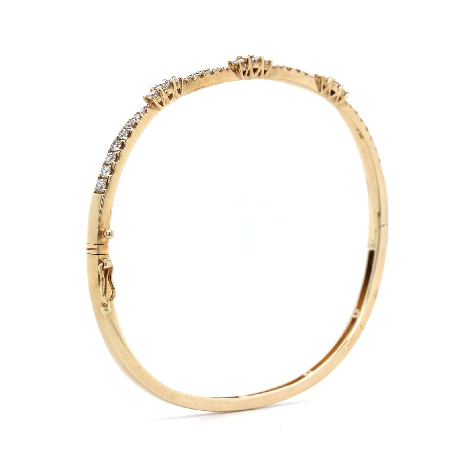 14K Yellow Gold Diamond Bangle - Image 2