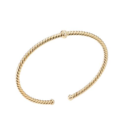 Renaissance Center Station Bracelet with Diamonds in 18K Gold, 3mm - Image 3