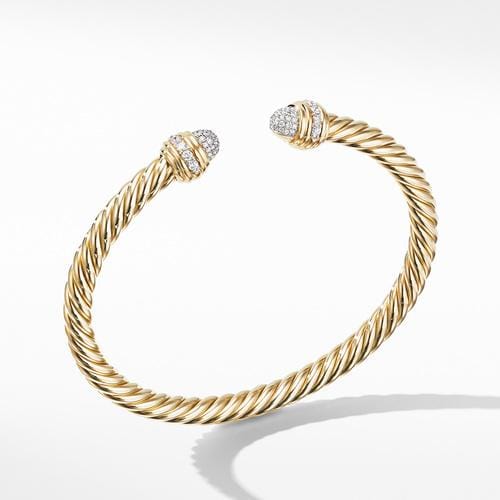 Cable Bracelet in 18K Yellow with Diamonds - Image 3