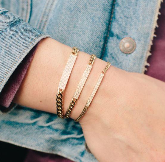 Zoe Chicco 14K Yellow Gold Diamond ID Bracelet - Image 2