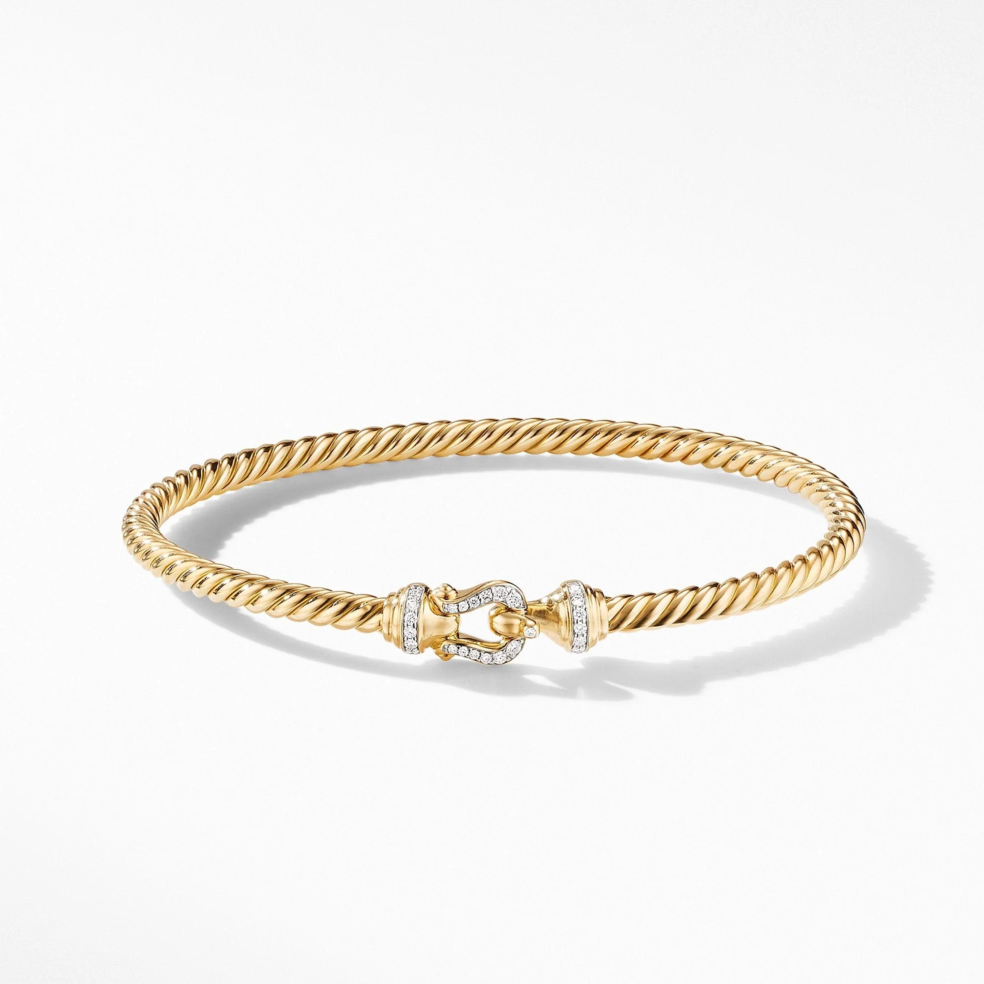 Buckle Bracelet in 18K Yellow Gold with Diamonds - Image 2