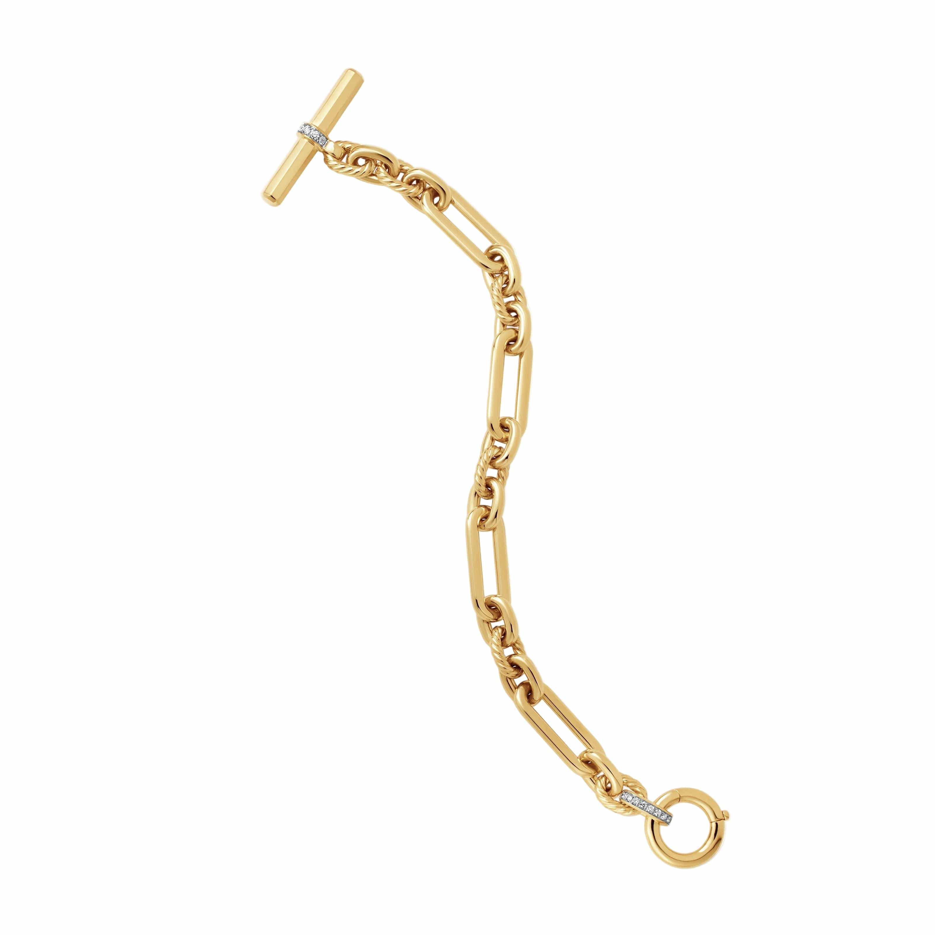 Lexington Chain Bracelet 18K Yellow Gold with Diamonds, 9.8mm - Image 4