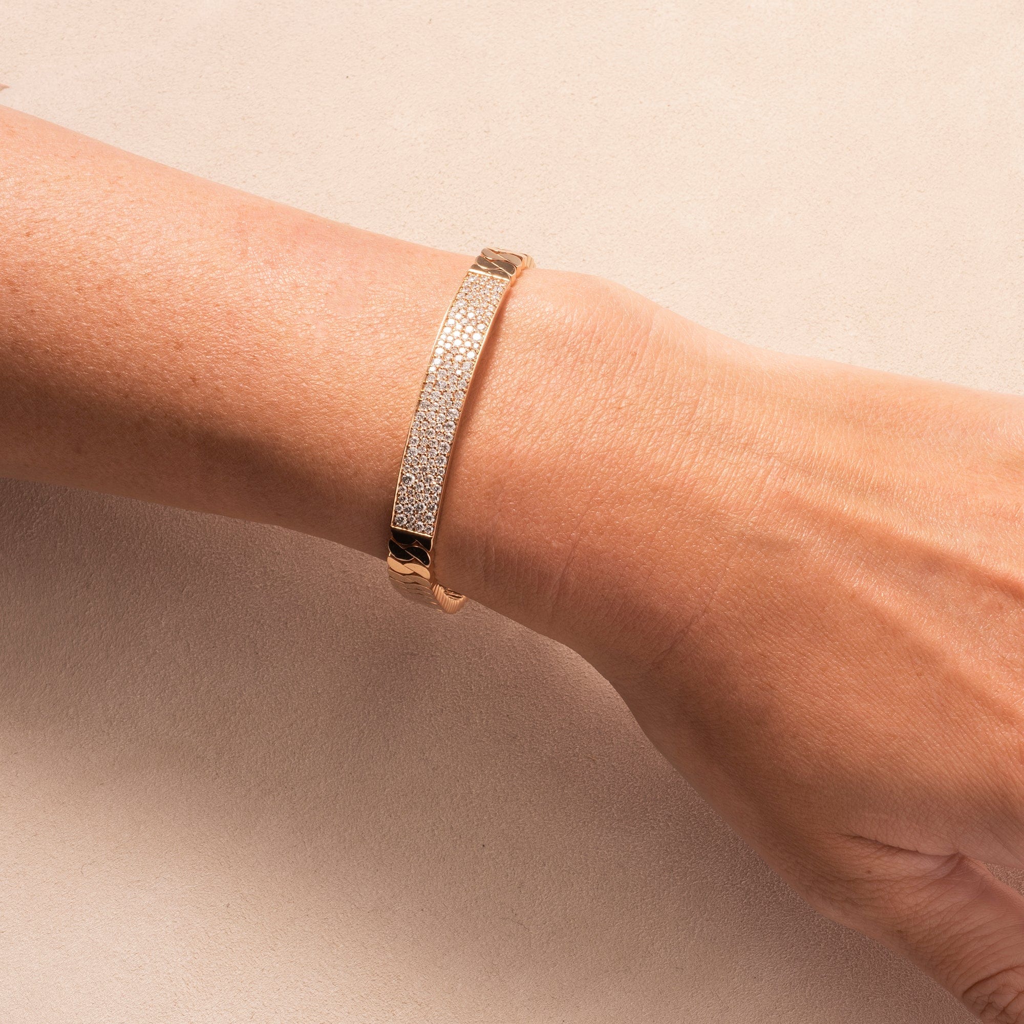 18K Rose Gold Diamond Bar Bracelet - Image 2