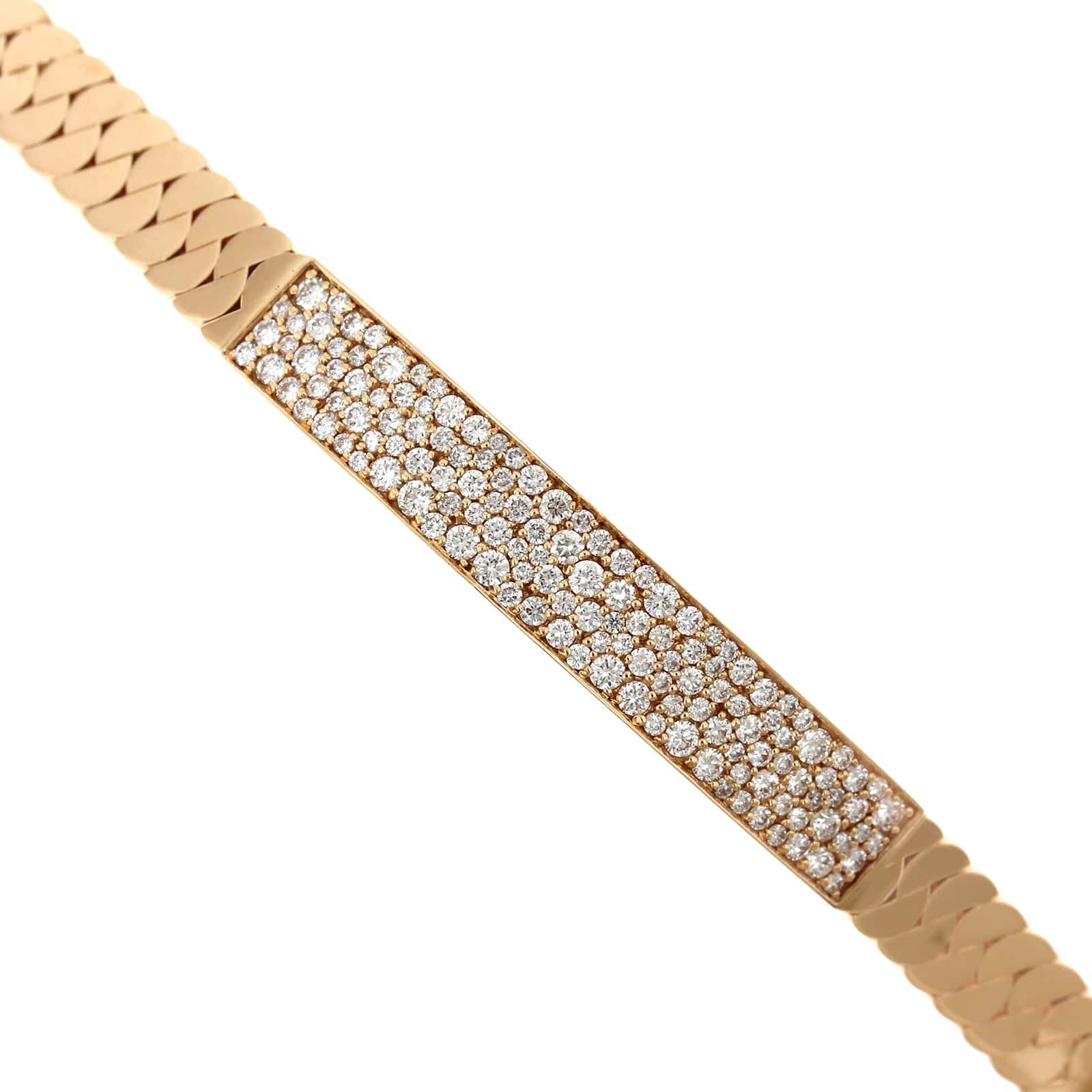 18K Rose Gold Diamond Bar Bracelet - Image 3