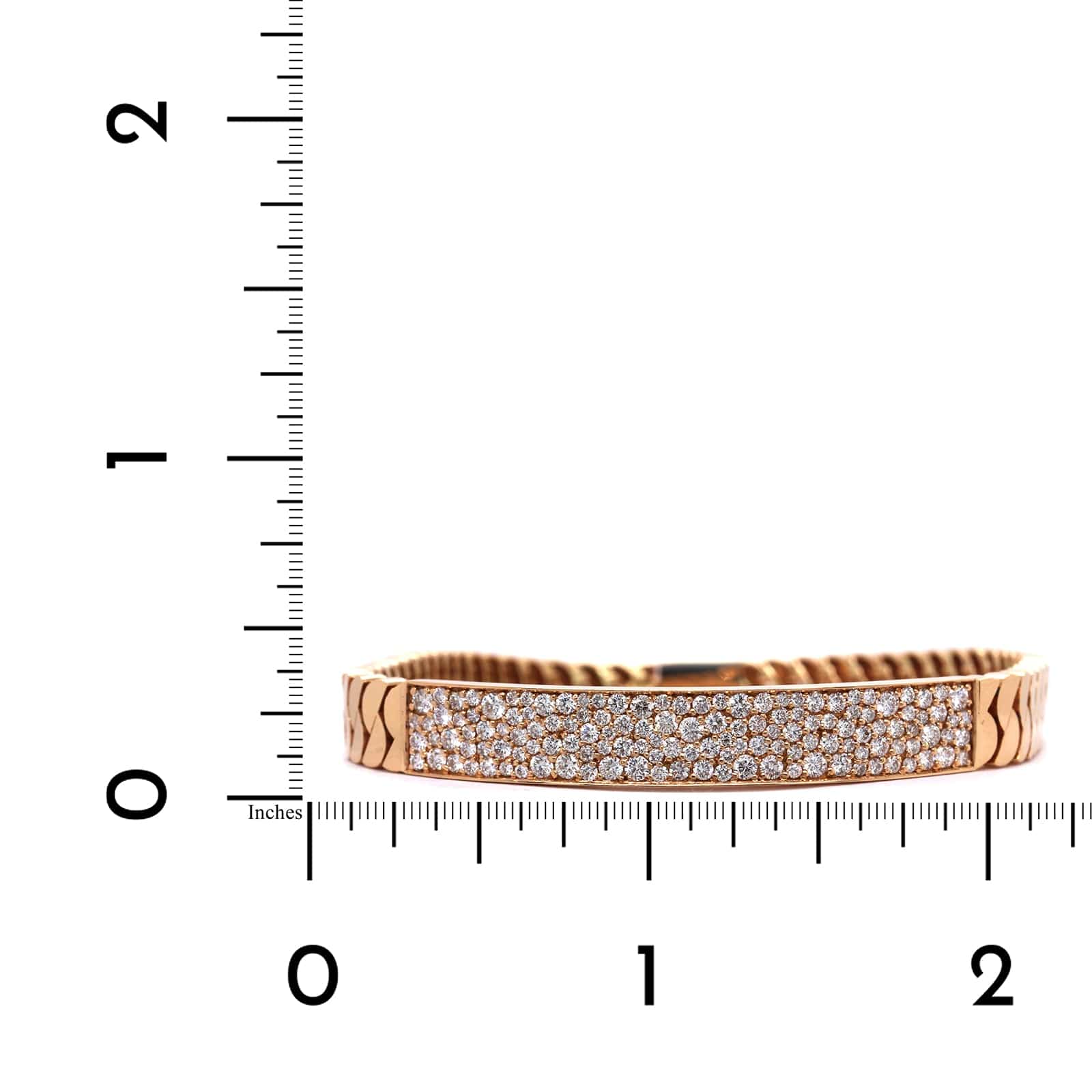 18K Rose Gold Diamond Bar Bracelet - Image 4