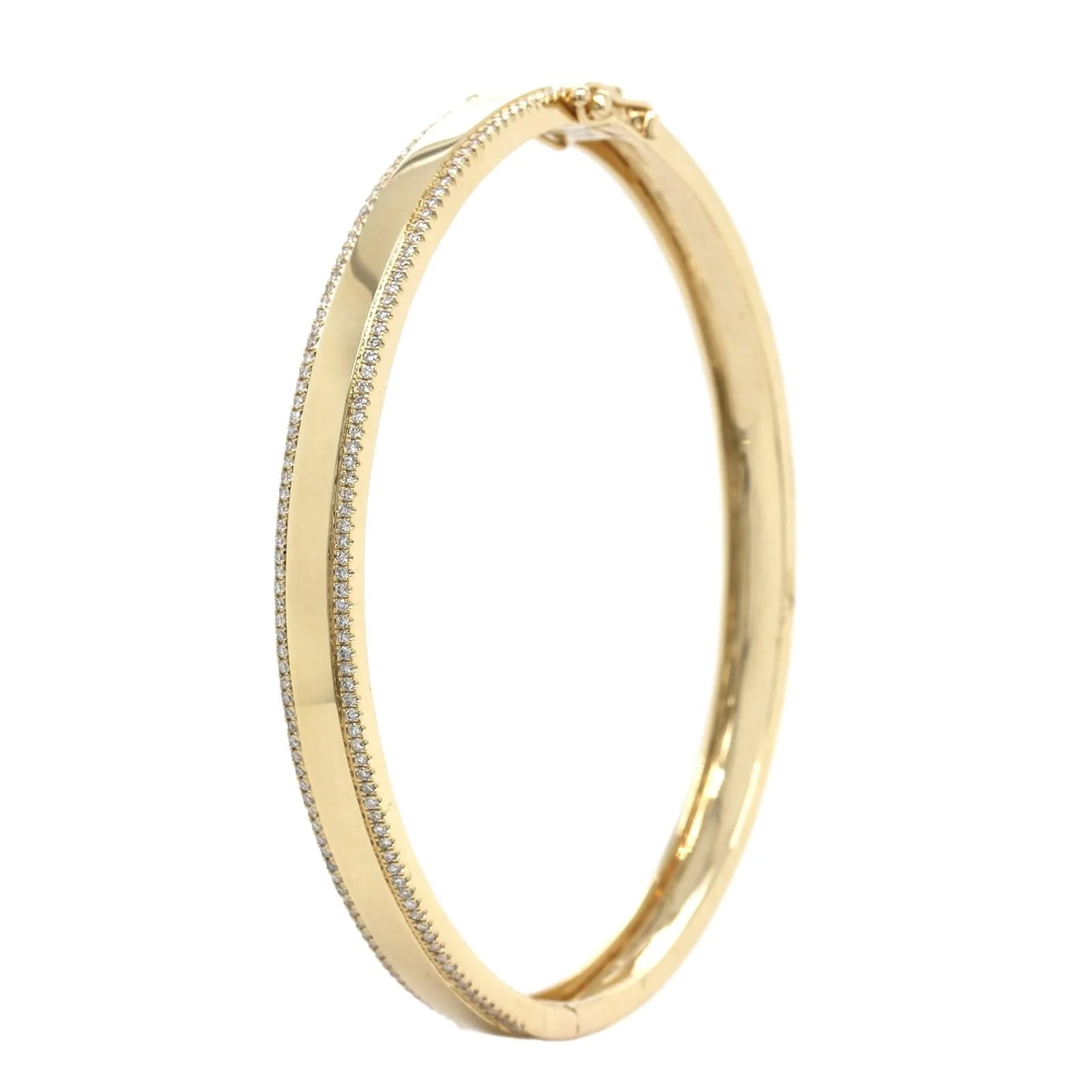 14K Yellow Gold Diamond Bangle Bracelet - Image 2