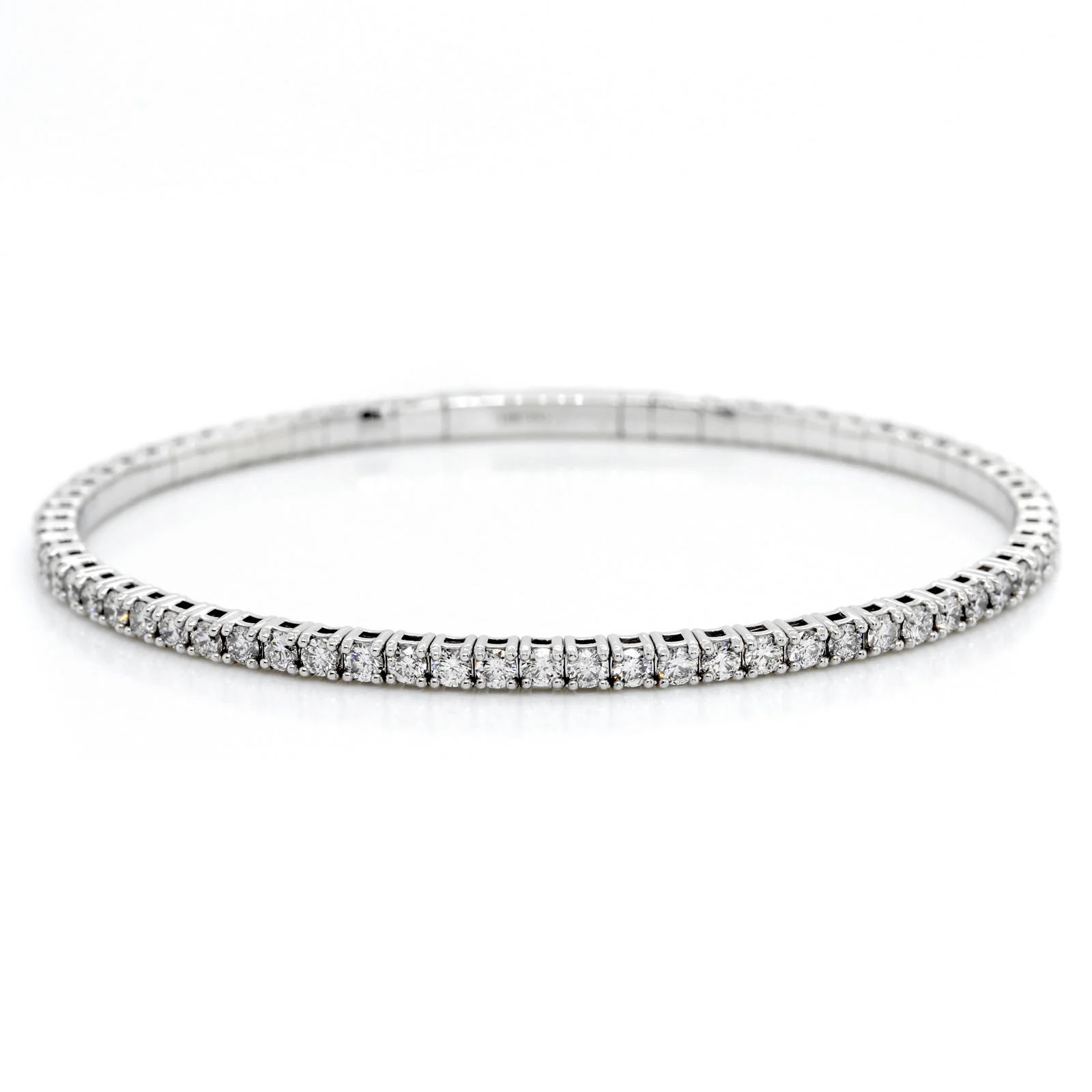 14K White Gold Flexible Diamond Bracelet