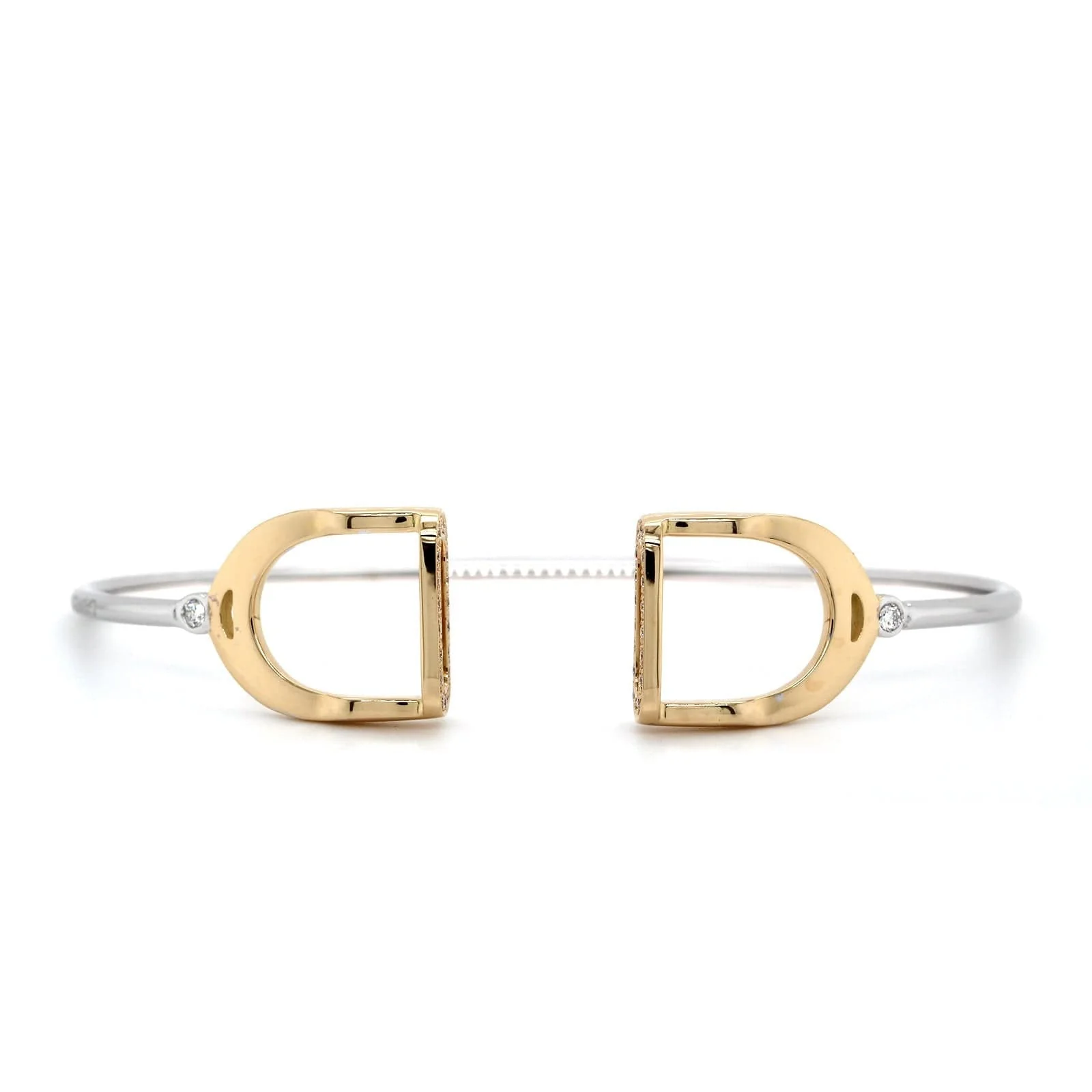 18K Yellow and White Gold Diamond Cuff Bracelet