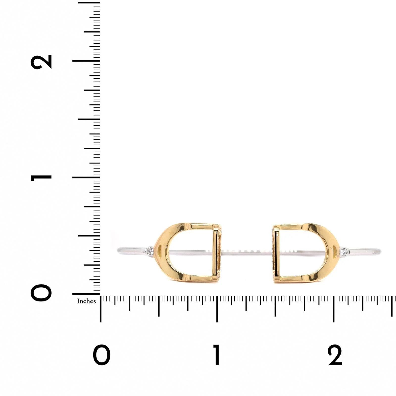 18K Yellow and White Gold Diamond Cuff Bracelet - Image 4