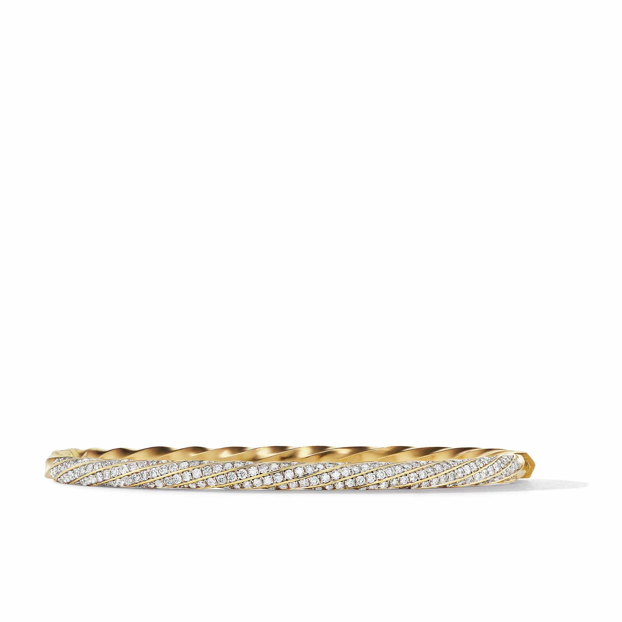 Cable Edge Bracelet in Recycled 18K Yellow Gold with Full Pavé Diamonds