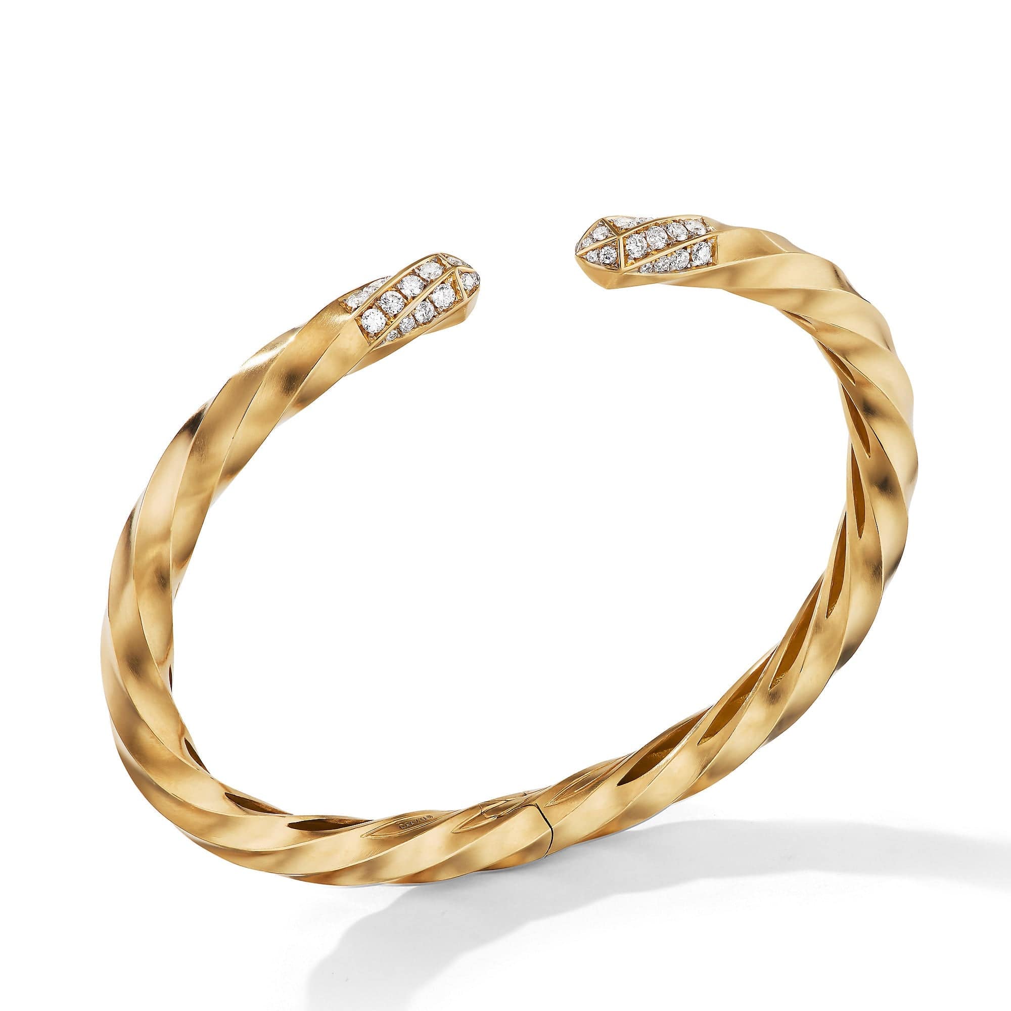 Cable Edge Bracelet in Recycled 18K Yellow Gold with Pavé Diamonds - Image 2