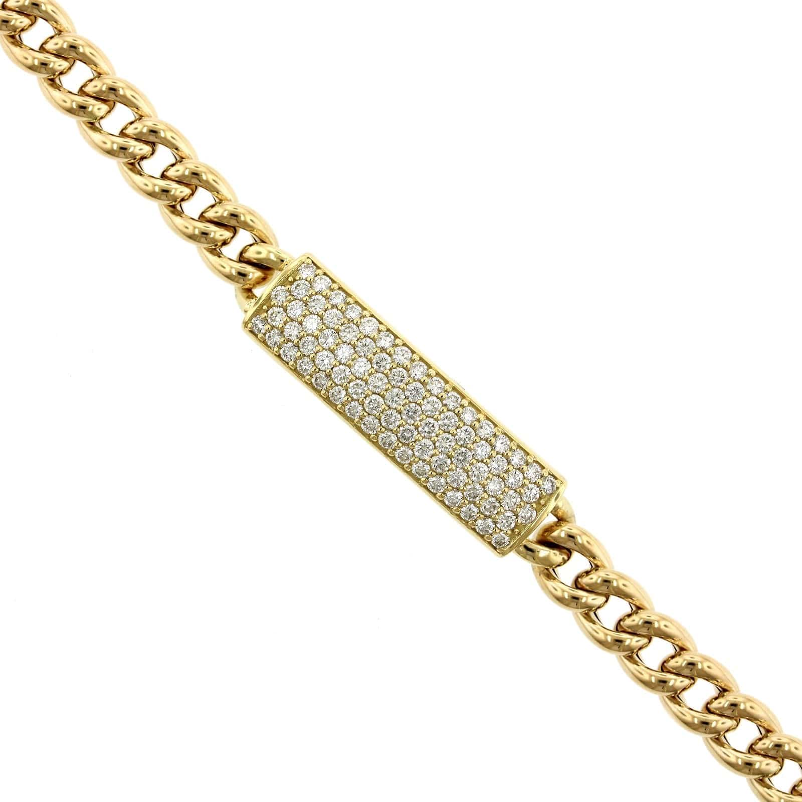 18K Yellow Gold Diamond ID Bracelet - Image 2