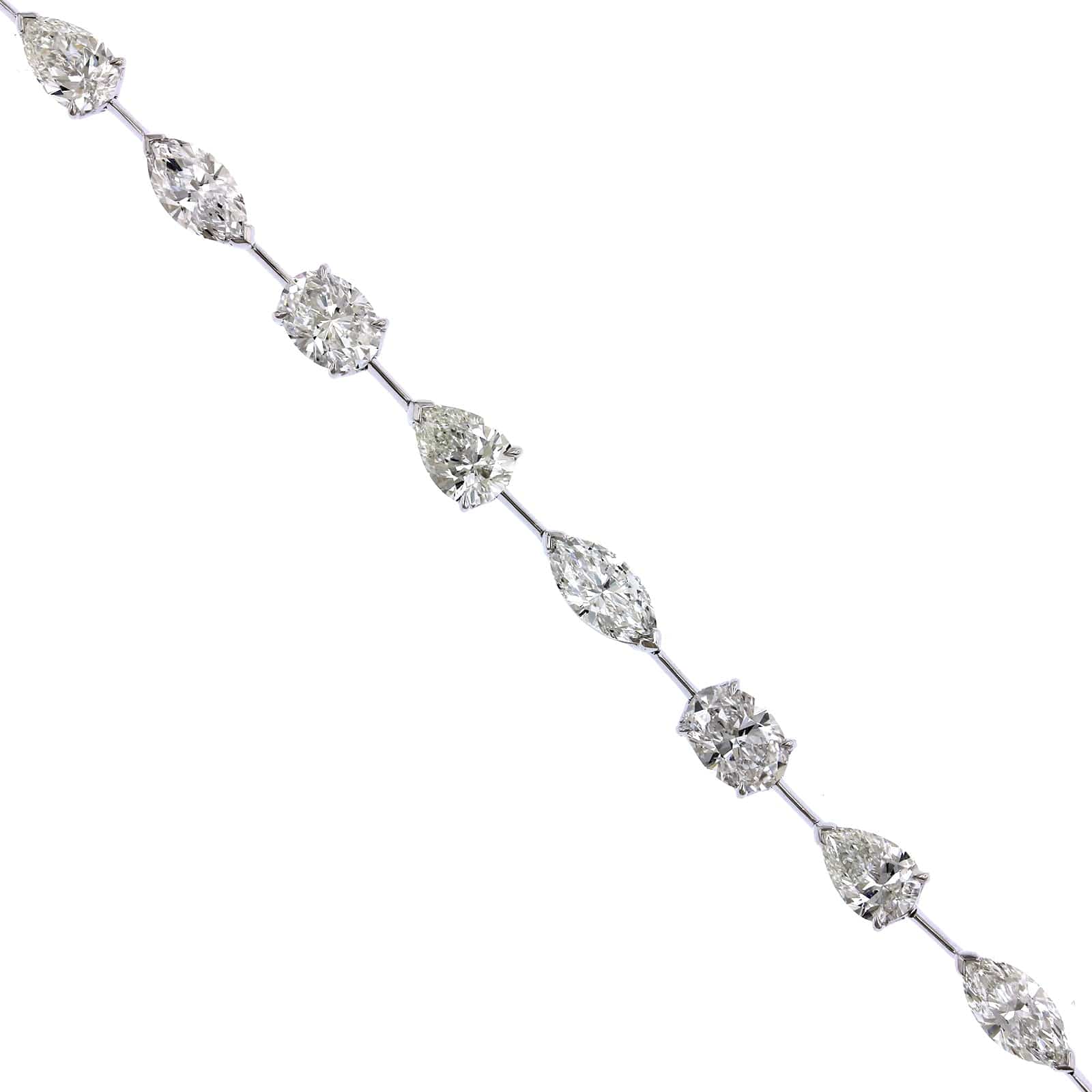Etho Maria 18K White Gold Multi Shape Diamond Bracelet - Image 3